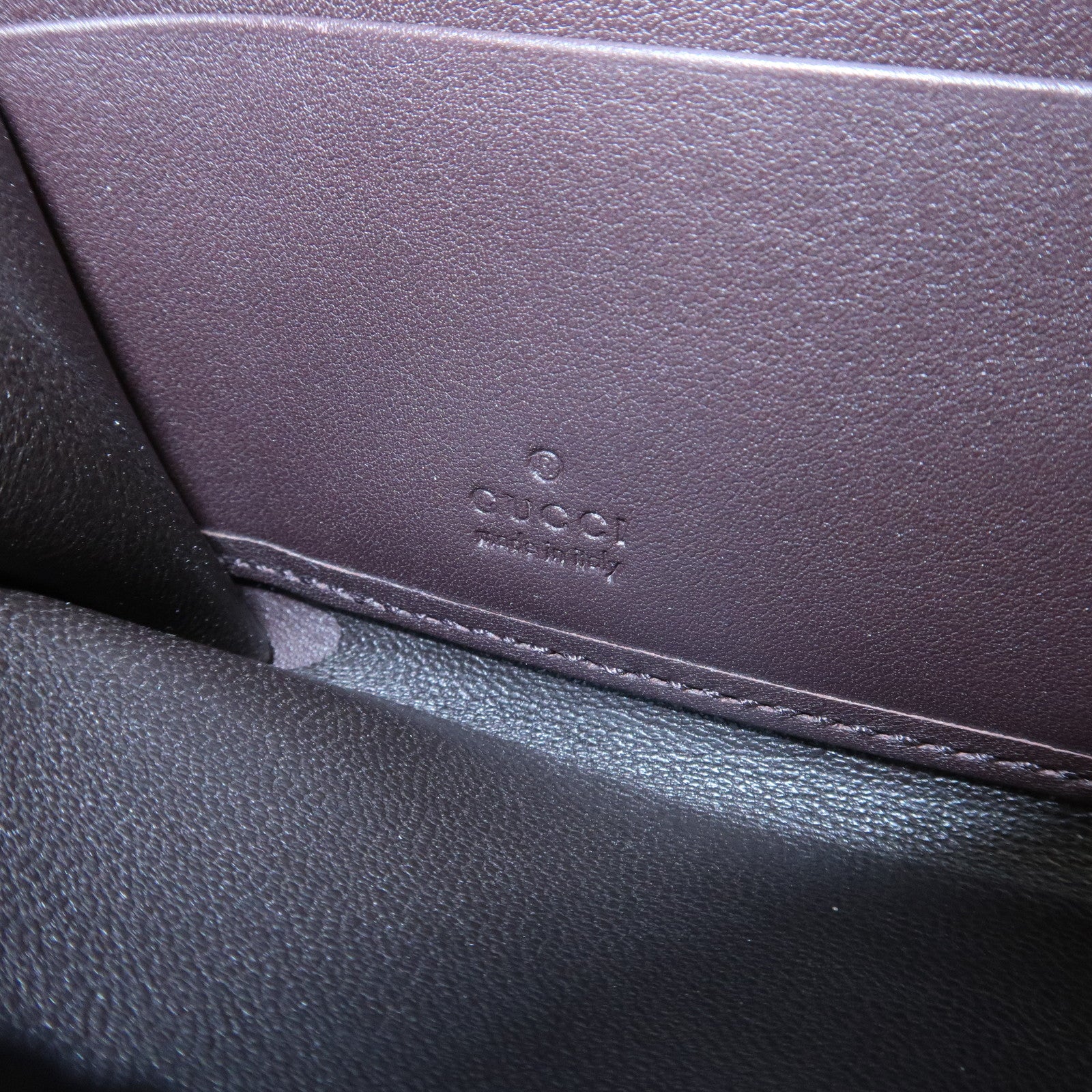 GUCCI Guccissima Leather Round Zippy Long Wallet Dark Brown 112724 Used