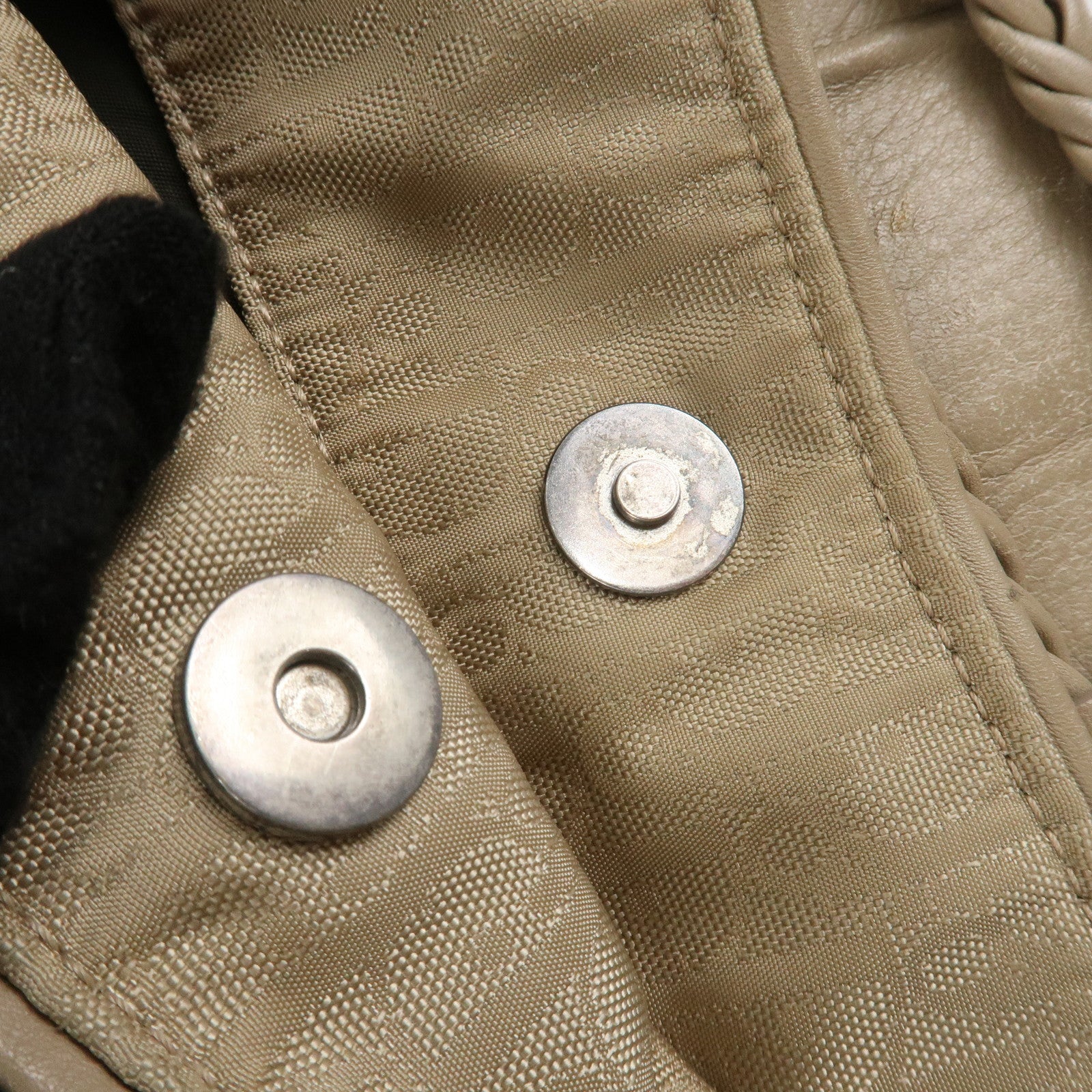 Christian Dior Trotter Canvas Leather Shoulder Bag Heart Charm Beige Used