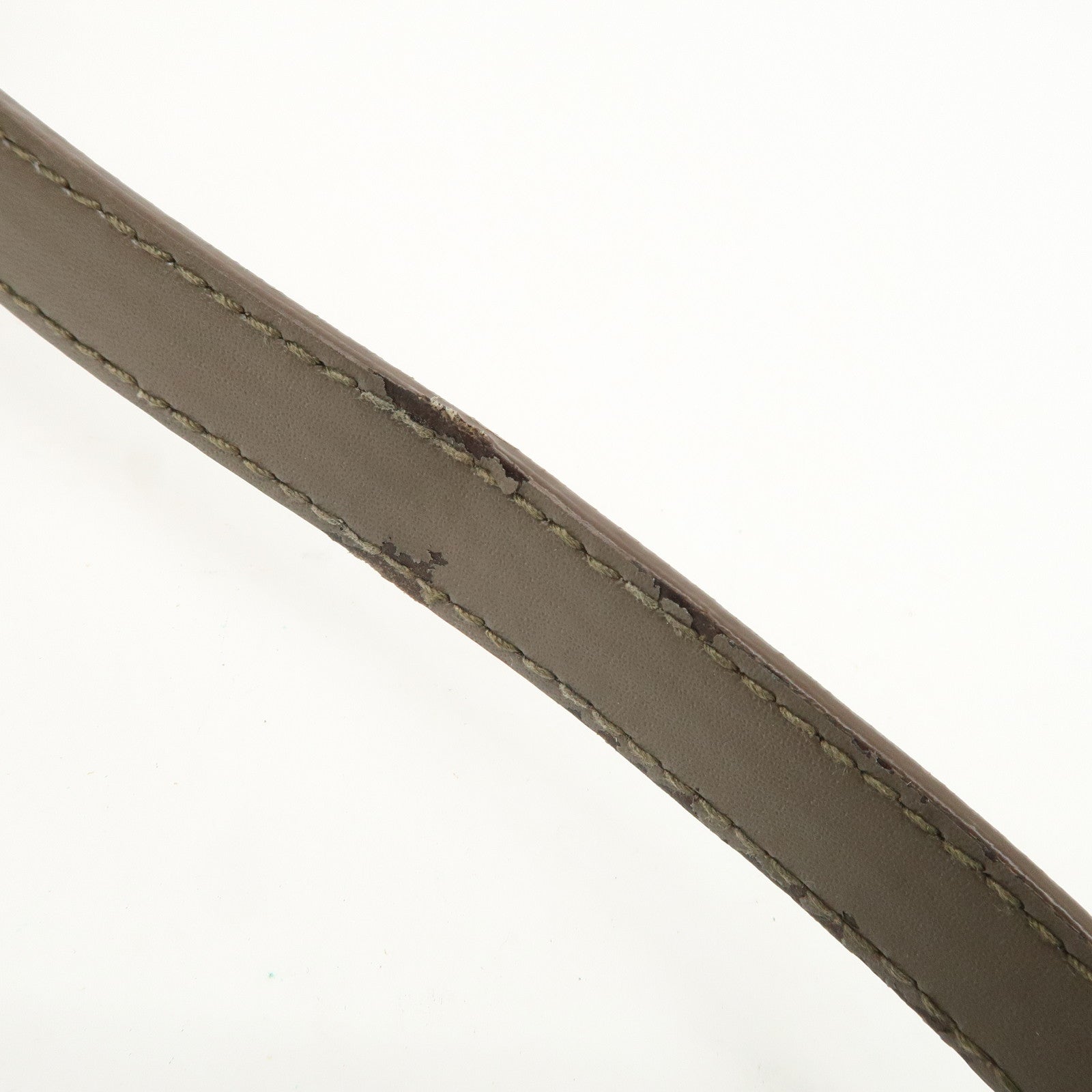 Ferragamo Vara Leather Ribbon Studs Shoulder Bag Greige Used