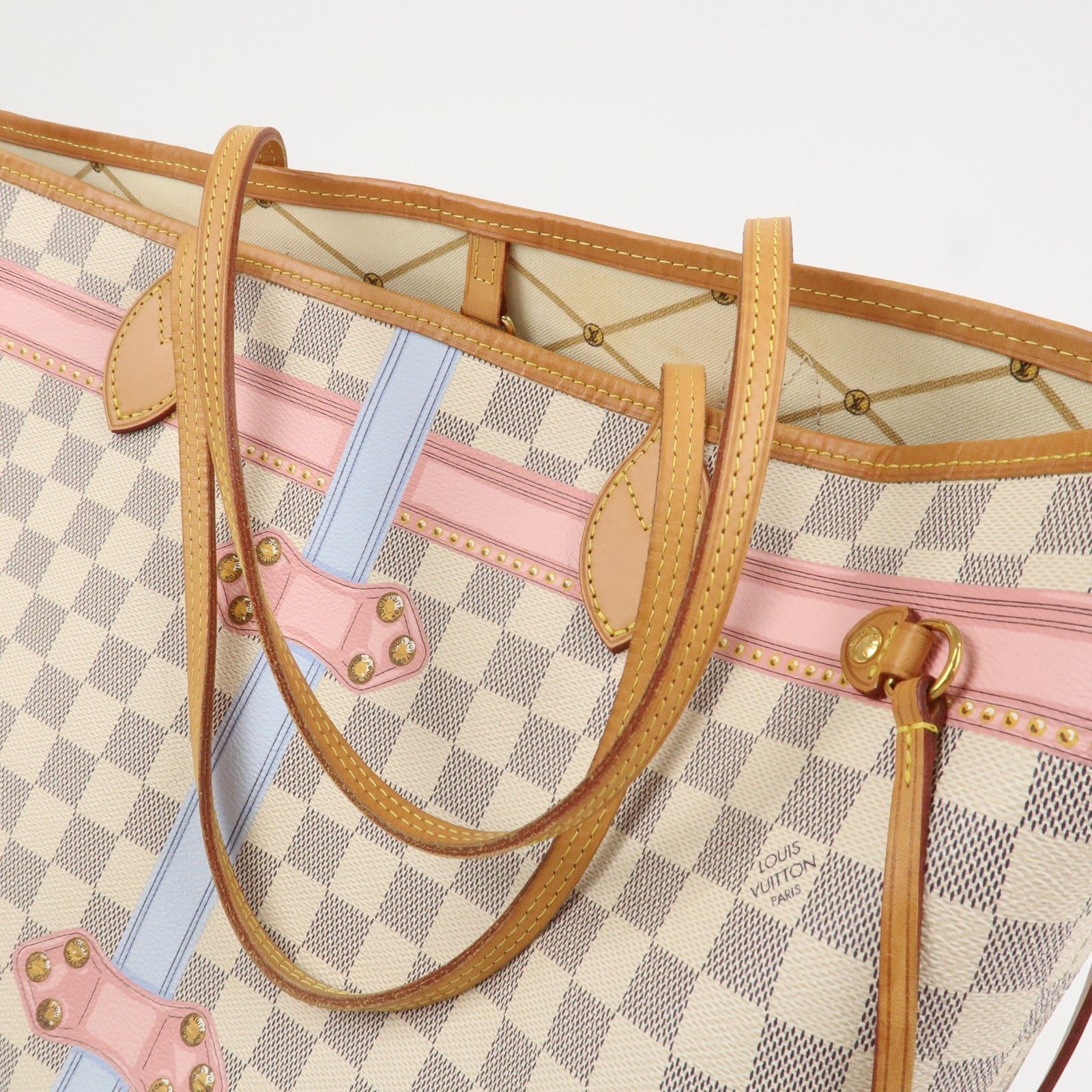 Louis Vuitton Damier Azur Neverfull MM Summer Trunk Tote Bag N41065