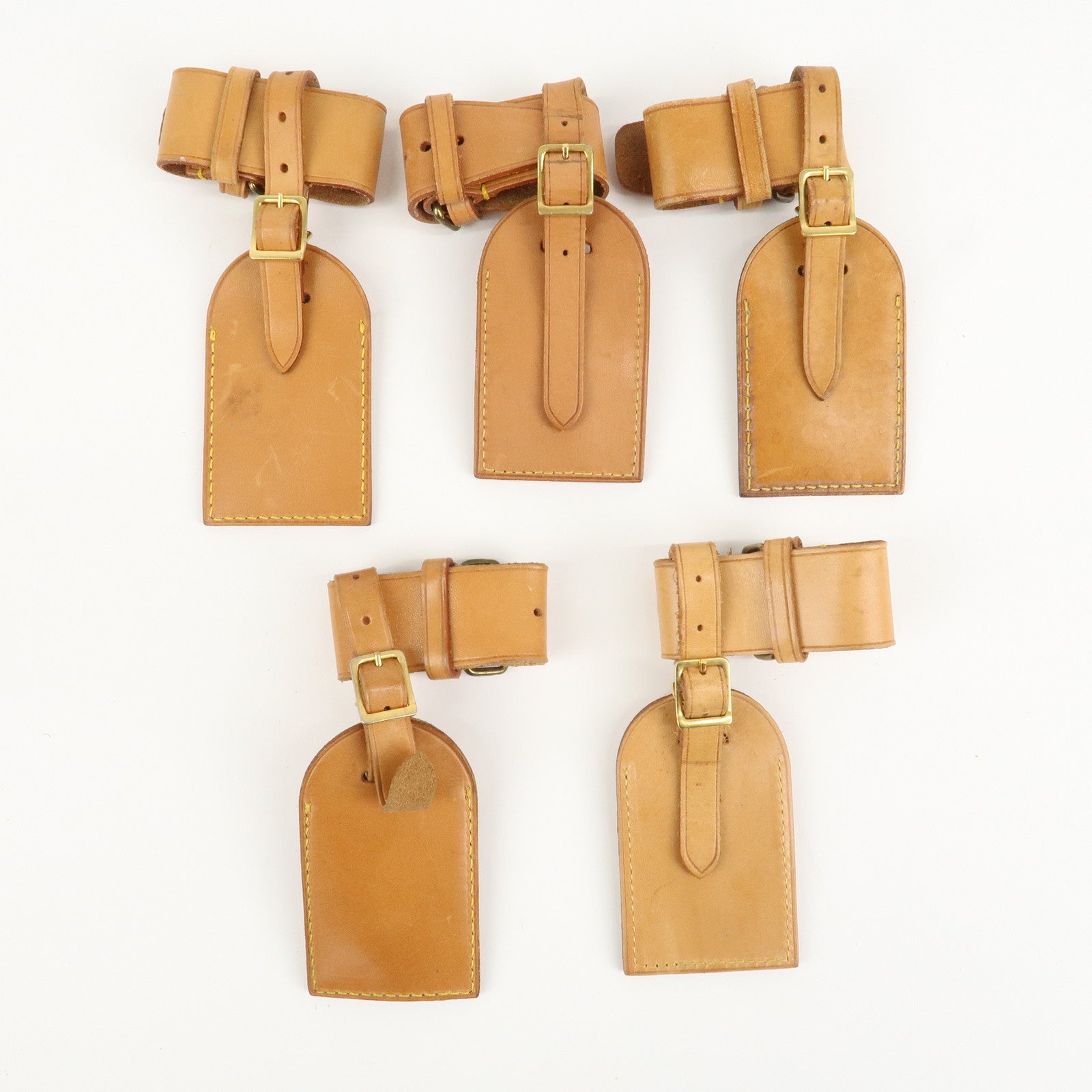 Louis Vuitton Set of 10 Leather Name Tag & Poignet Natural Used