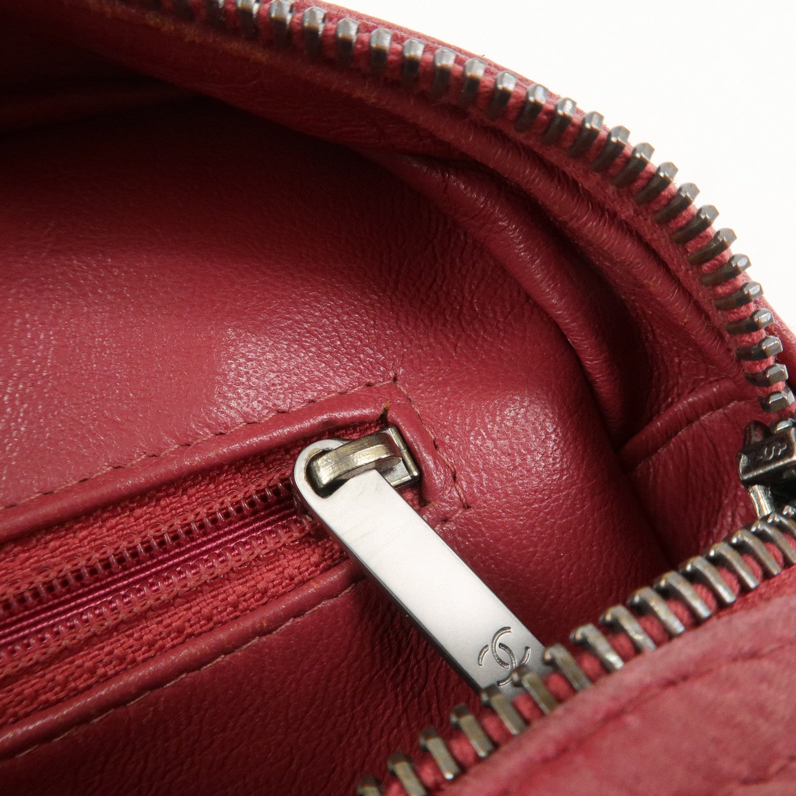 CHANEL Matelasse Leather Patent Leather Mini Boston Bag Pink Brown