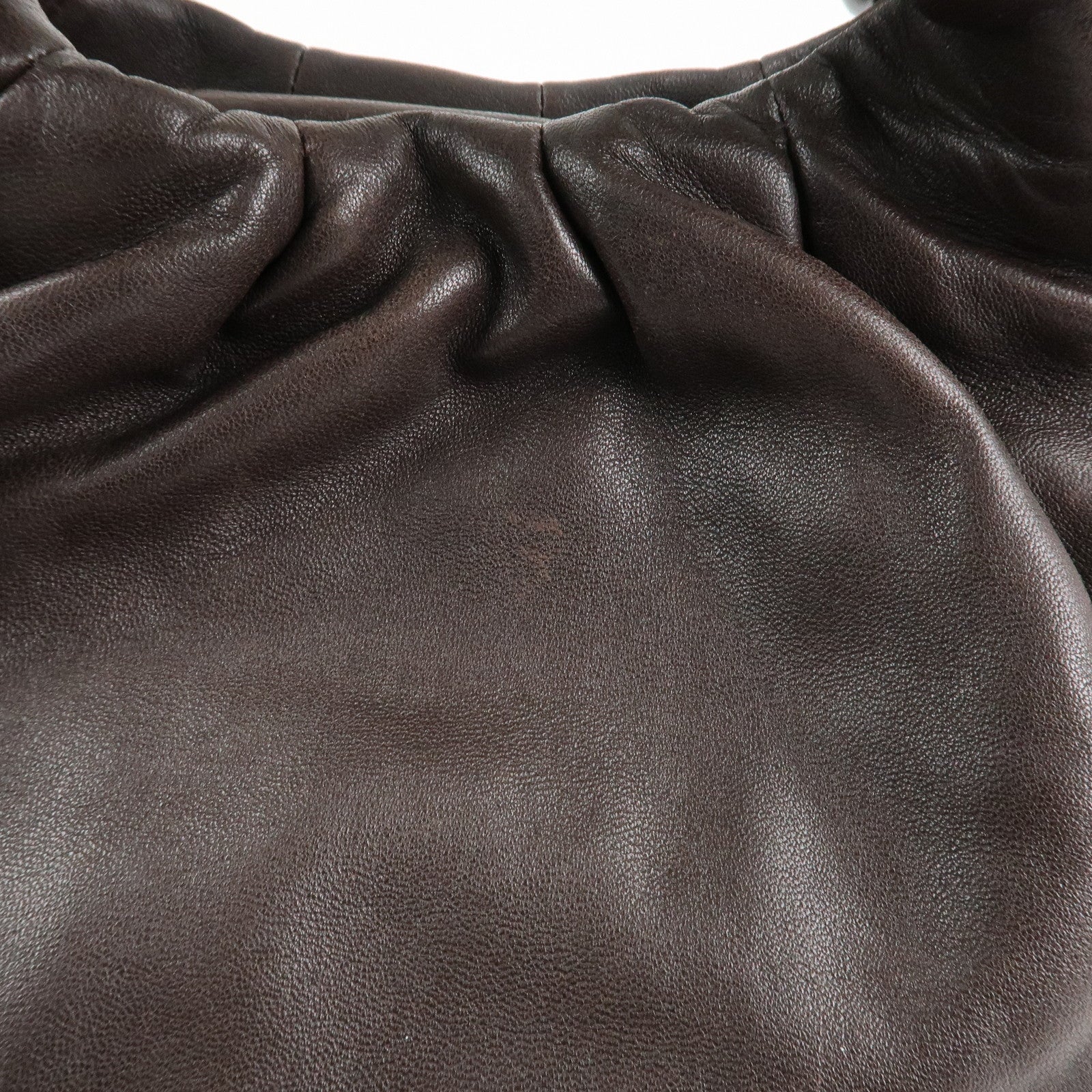 LOEWE Anagram Nappa Leather Shoulder Bag Brown Used