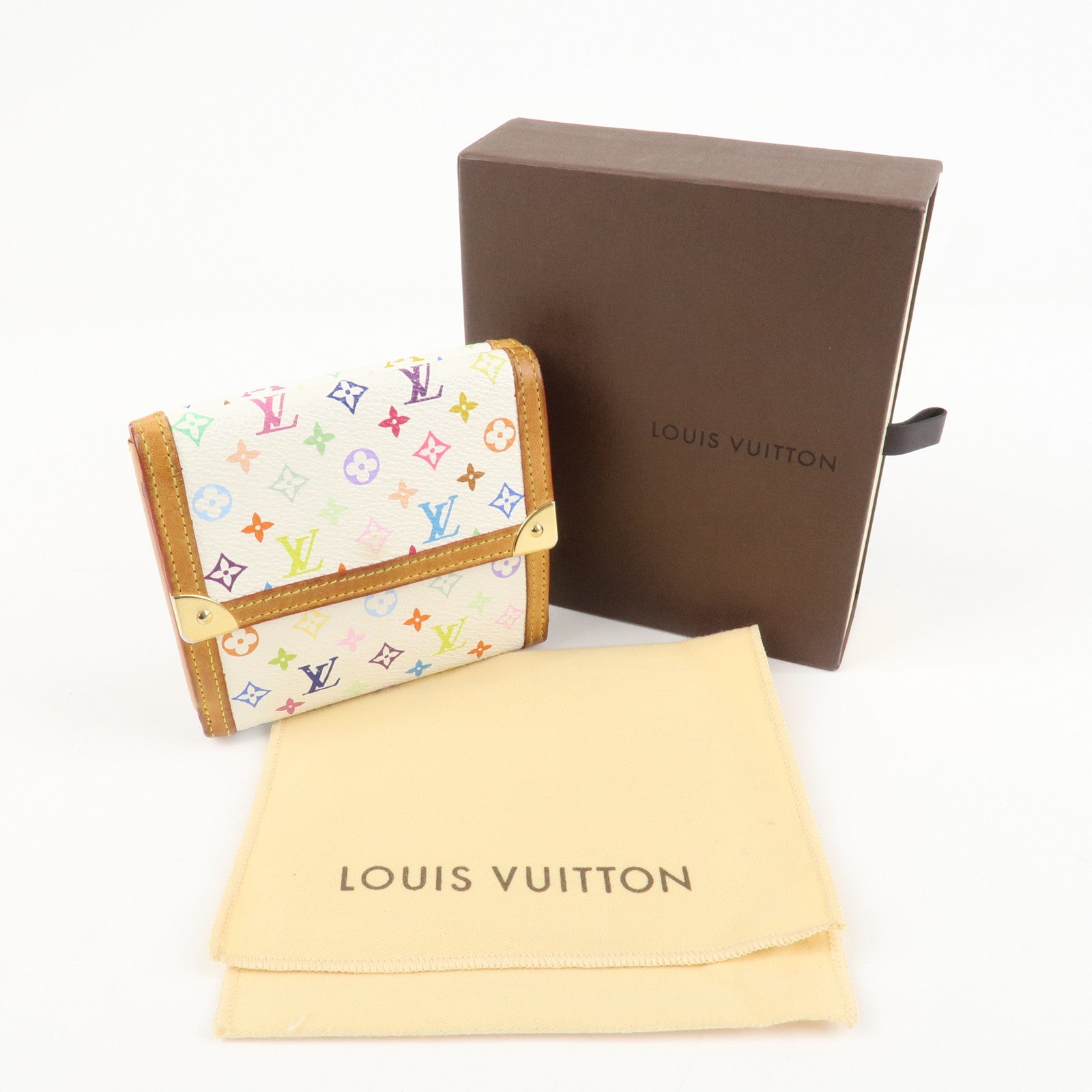 Louis Vuitton Monogram Multicolor Porte Monnaie Billets Carte Credit M92983 Used