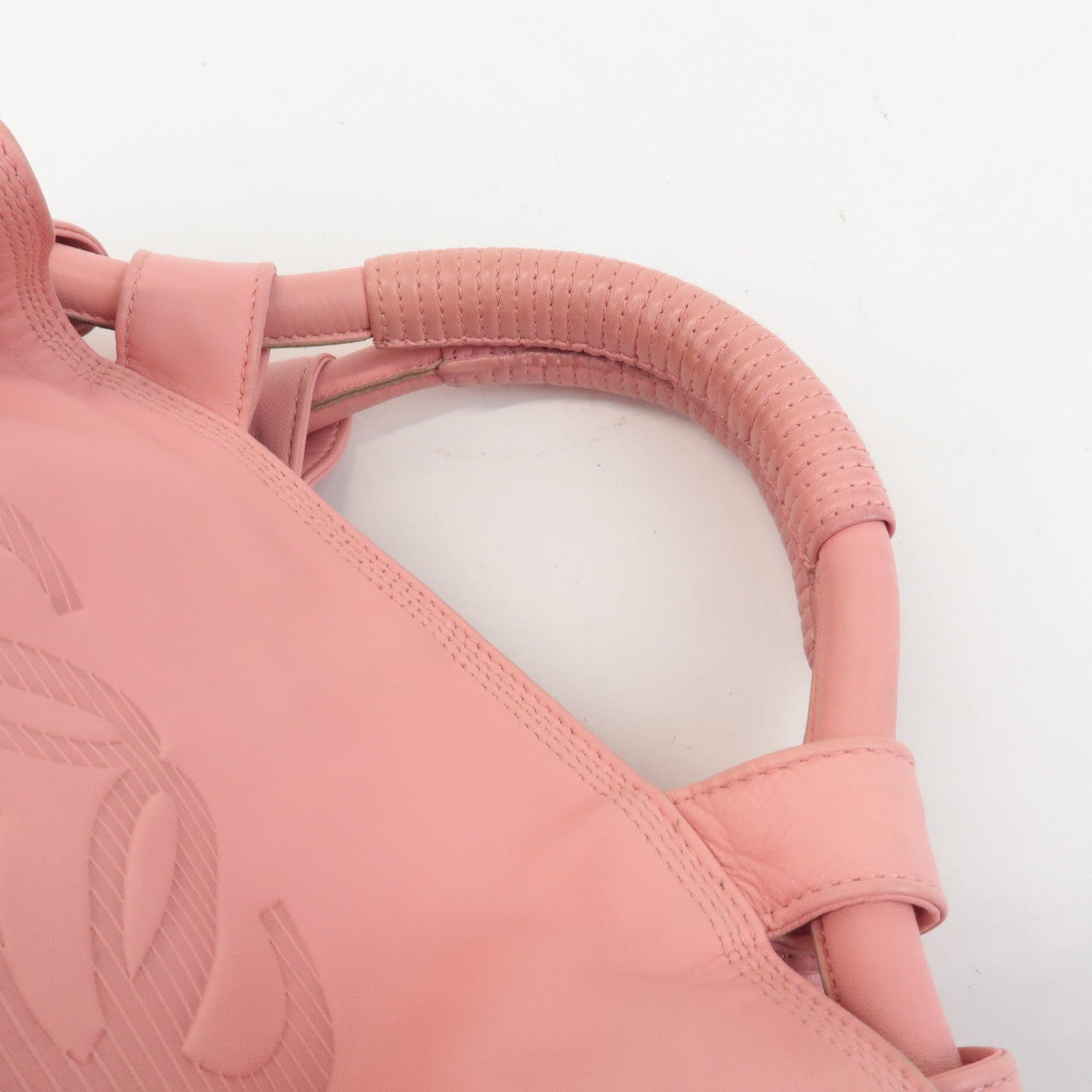 LOEWE Anagram Leather Nappa Aire Shoulder Hand Bag Pink Used