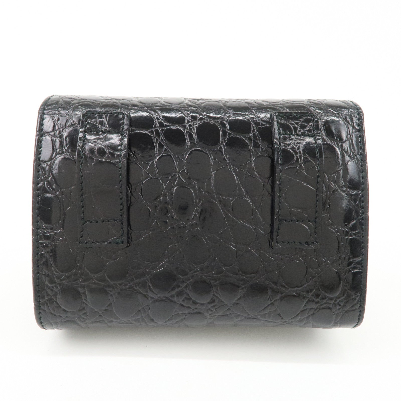 Ferragamo Vara Ribbon Leather Chain Shoulder Bag Black AQ213202