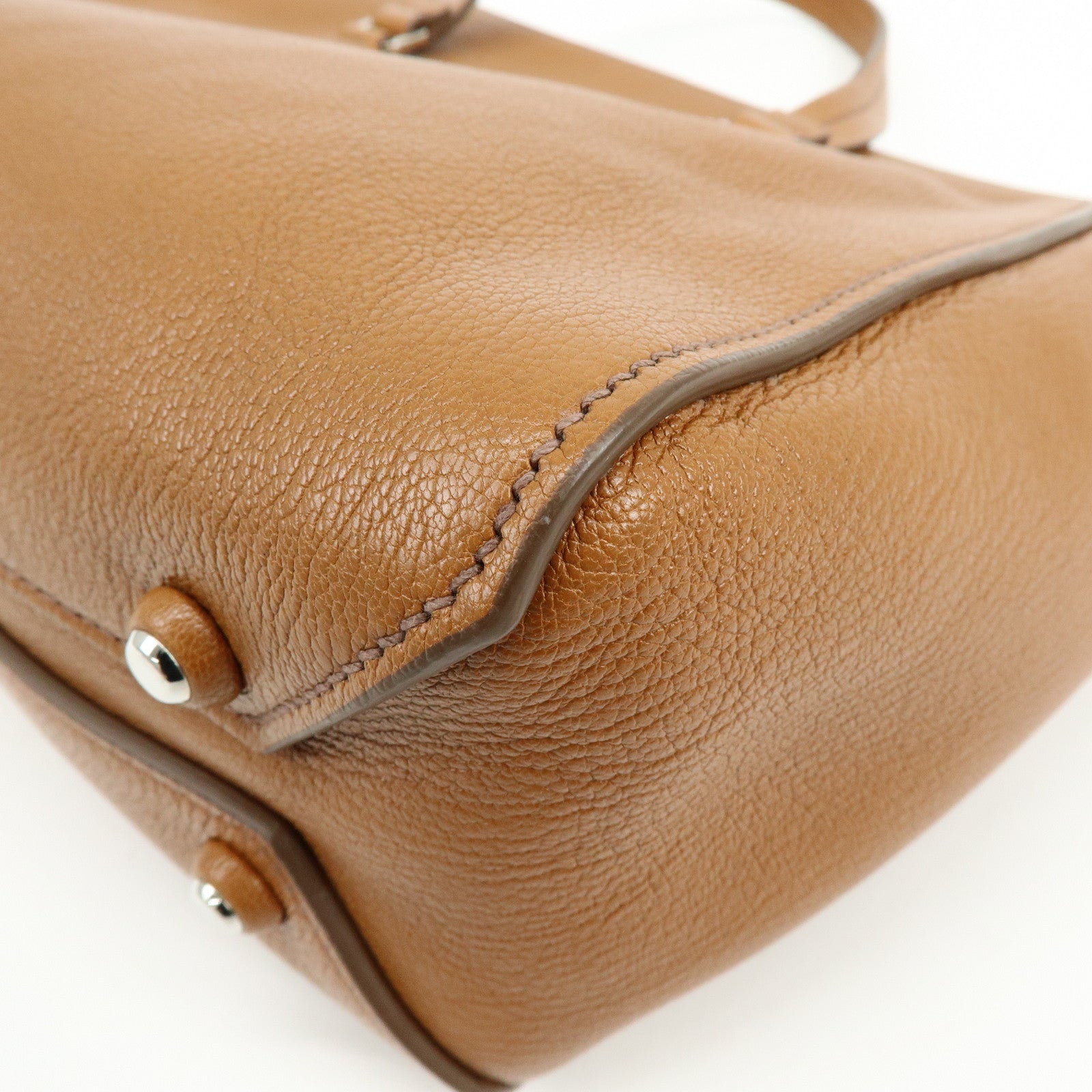 MIU MIU Madras Leather 2Way Bag Hand Bag Shoulder Bag Brown 5BB004