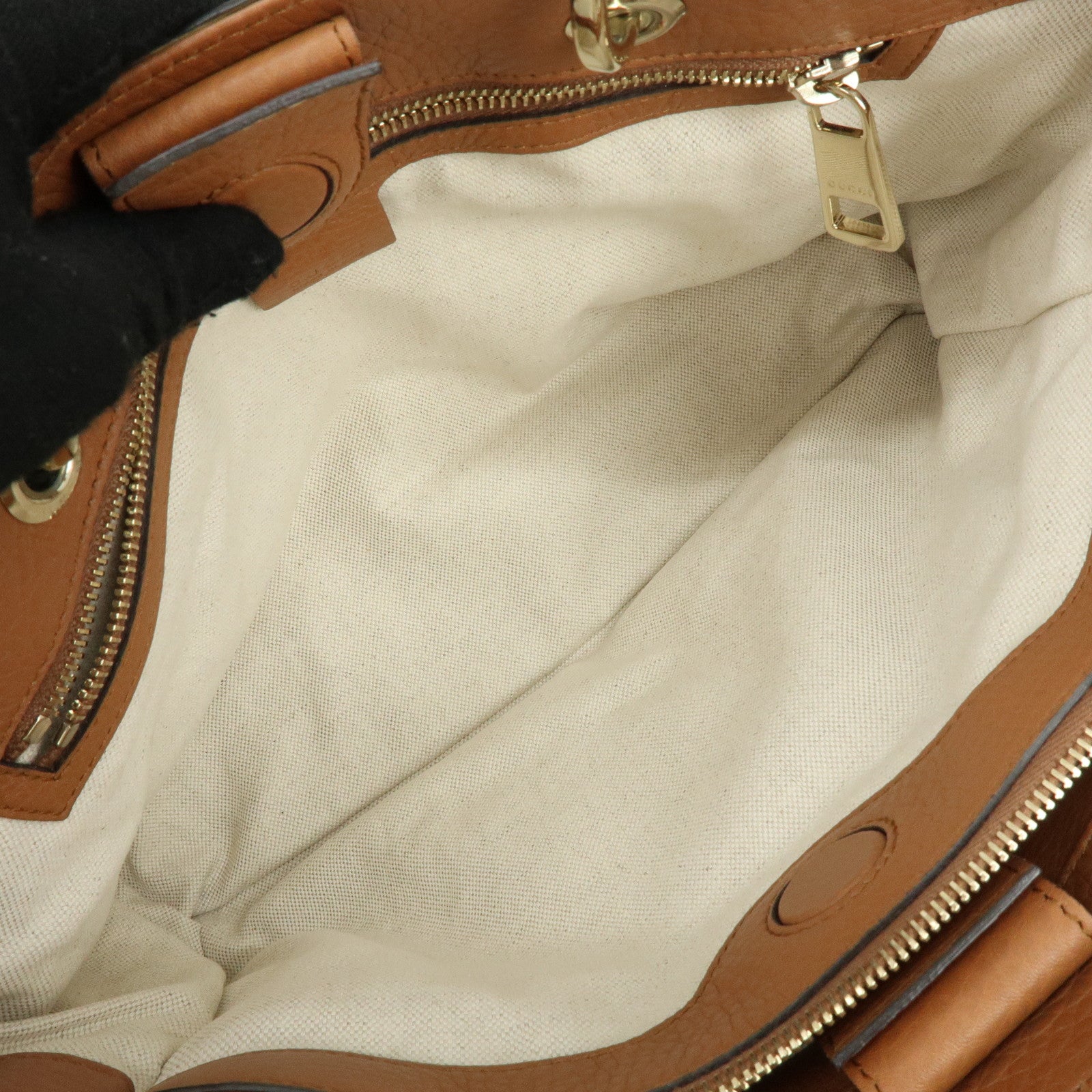 GUCCI Bamboo Shopper Medium 2Way Bag Shoulder Bag Brown 323660