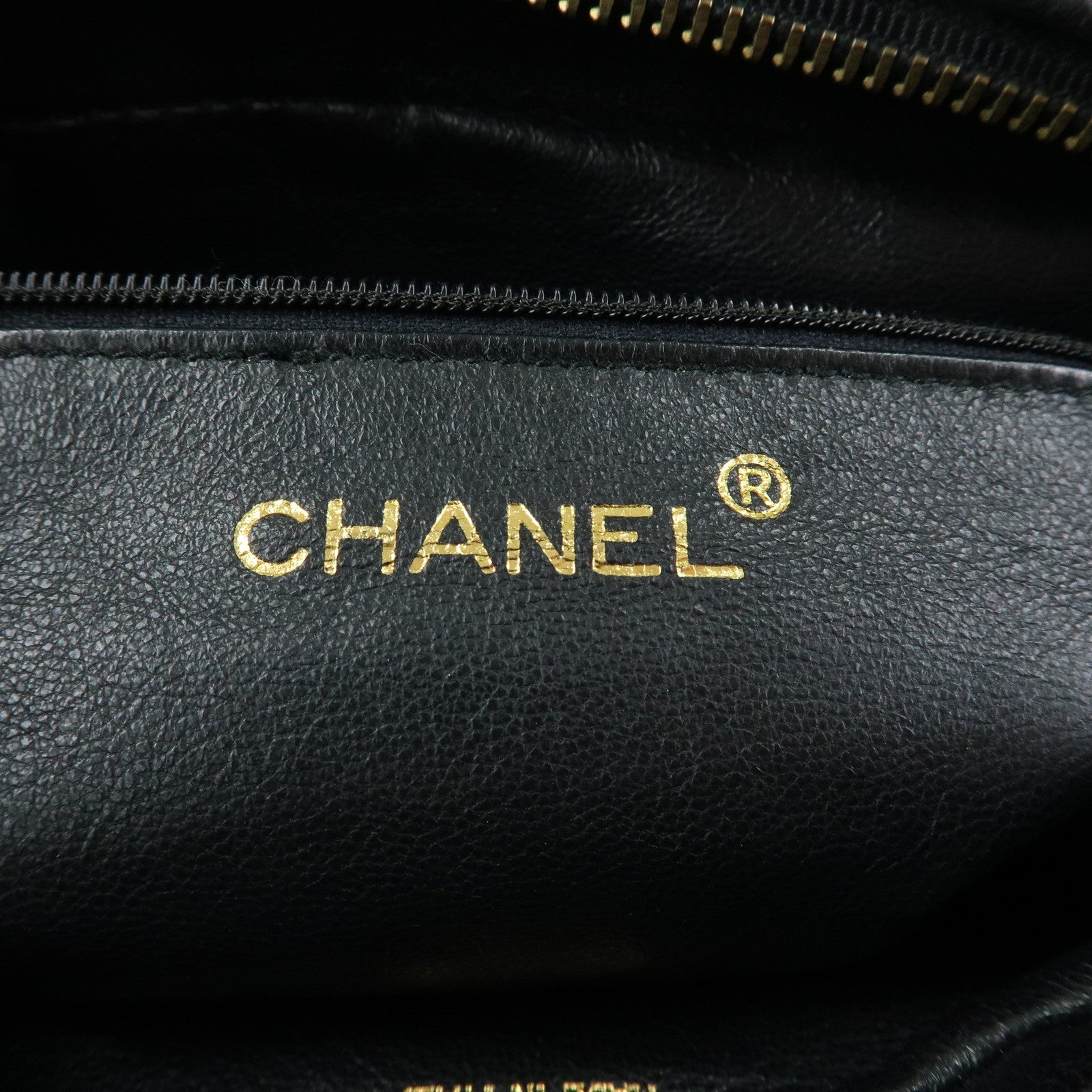 CHANEL Matelasse Cavairskin Chain Shoulder Bag Tassel Black Gold