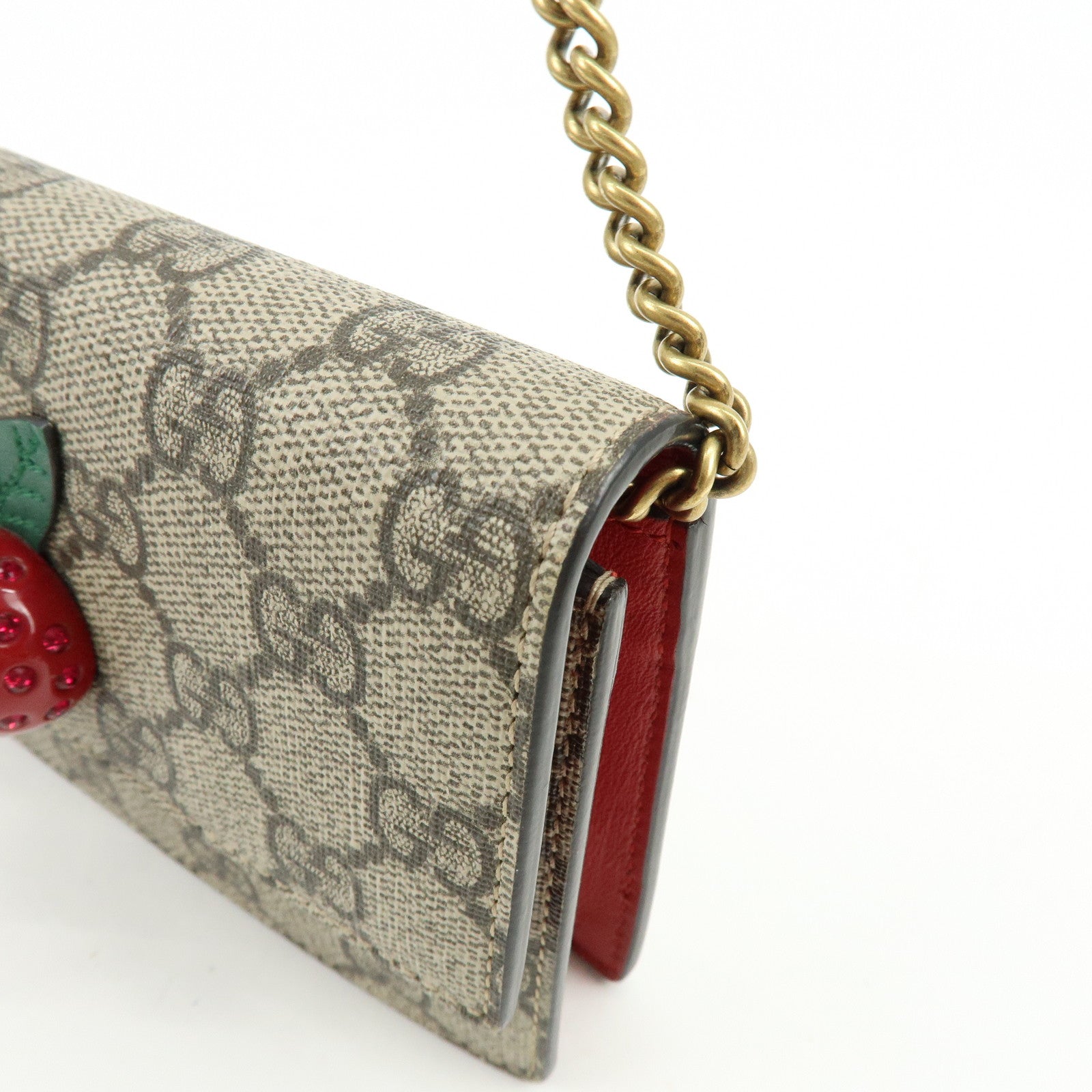 GUCCI GG Supreme Interlocking G Cherry Chain Shoulder Bag 481291