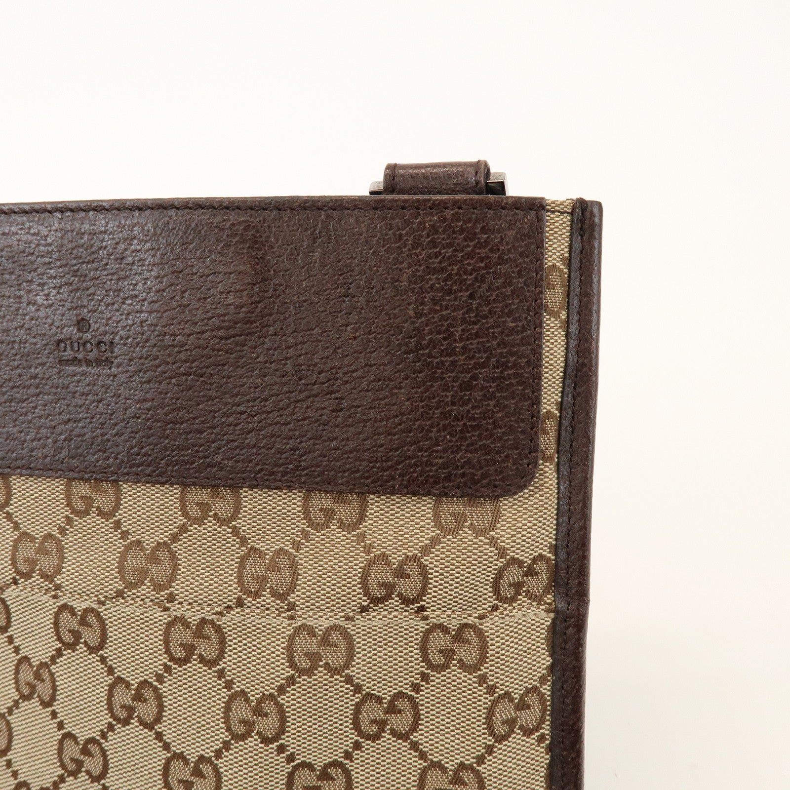 GUCCI GG Canvas Leather Shoulder Crossbody Bag Beige Brown 27639
