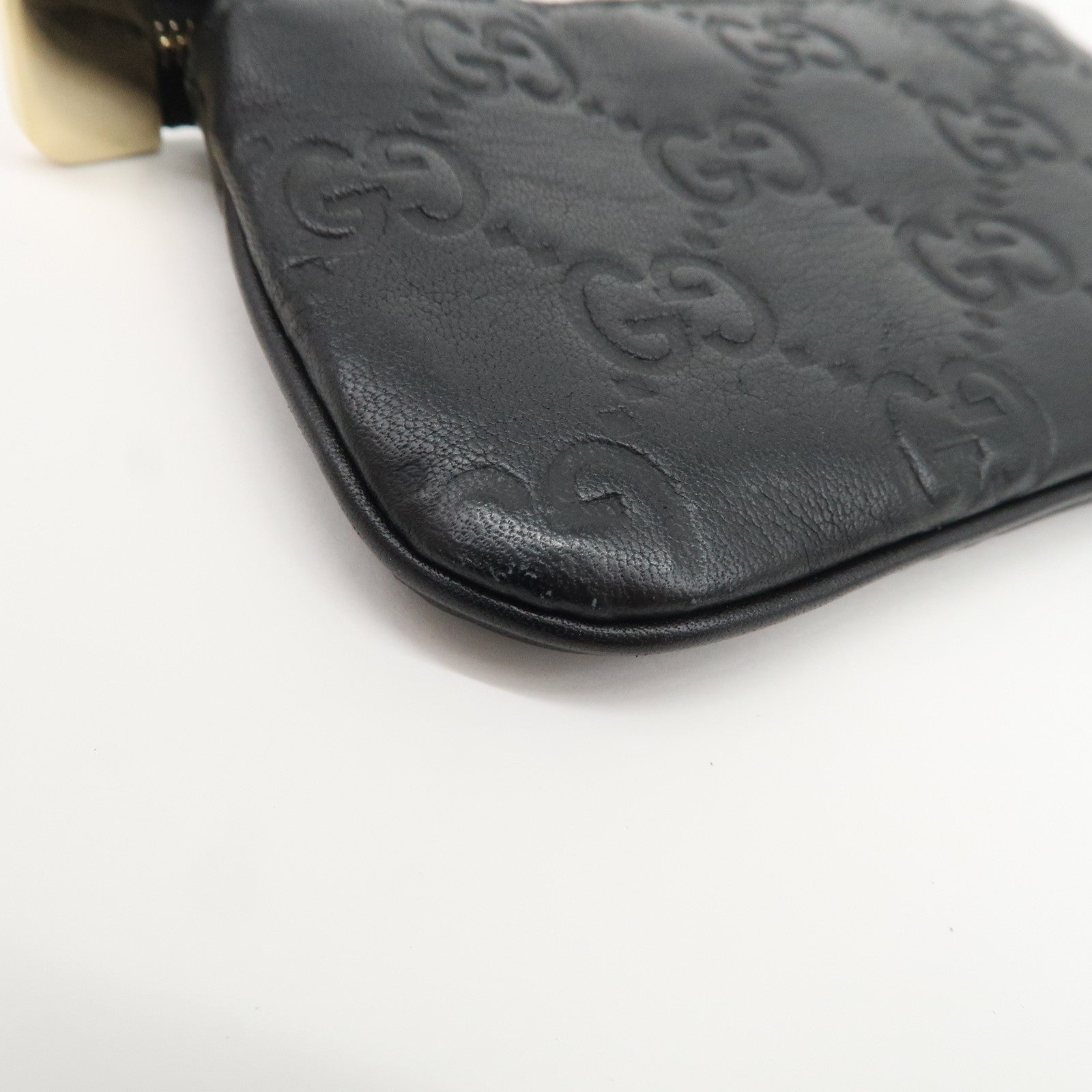 GUCCI Guccissima Leather Coin Case Key Case Black 233183