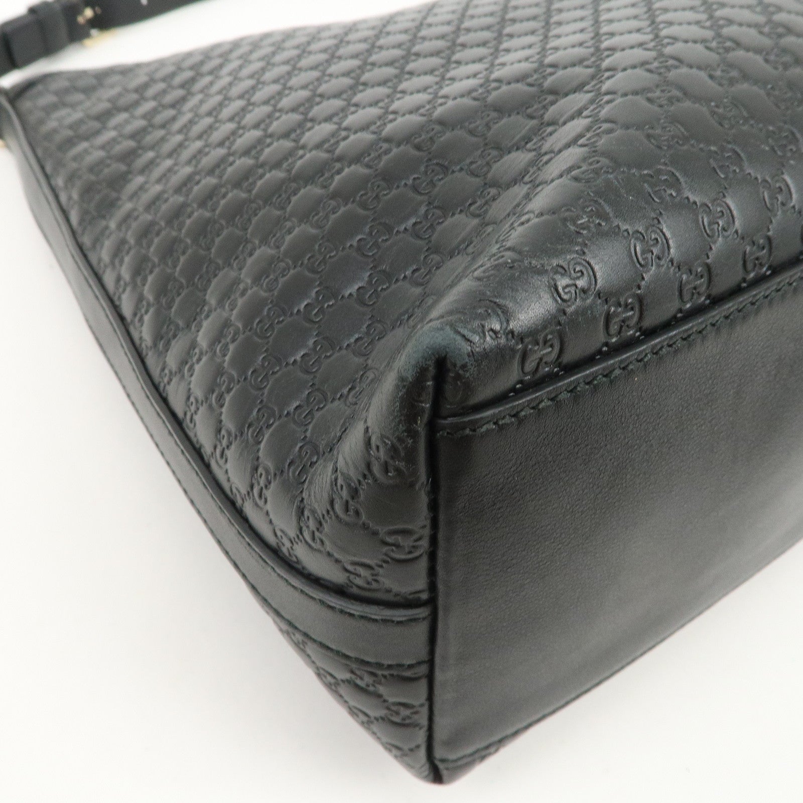 GUCCI Micro Guccissima Leather Shoulder Bag Hand Bag Black 449732