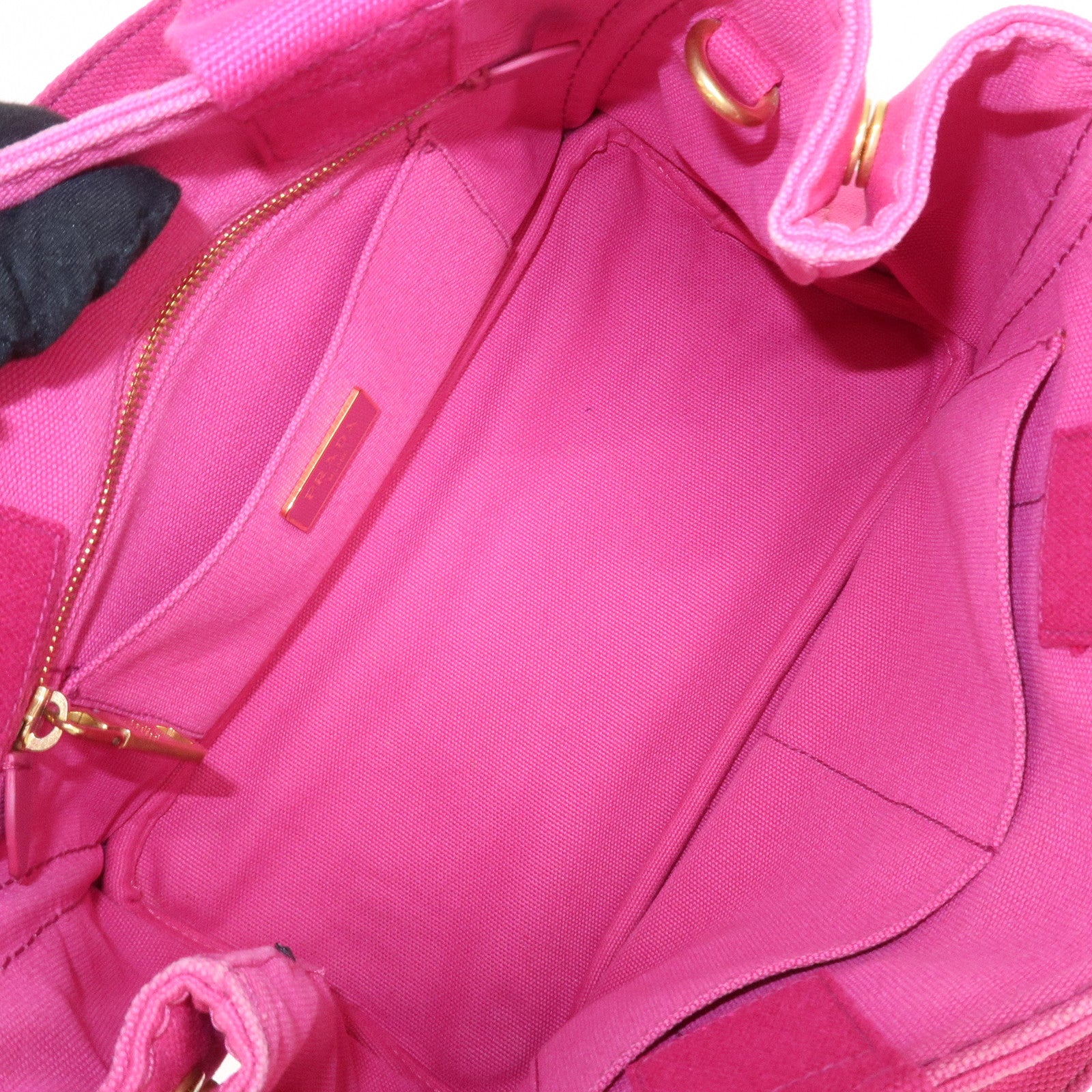 PRADA Canvas Canapa Mini 2Way Bag Hand Shoulder Bag Pink B2439G