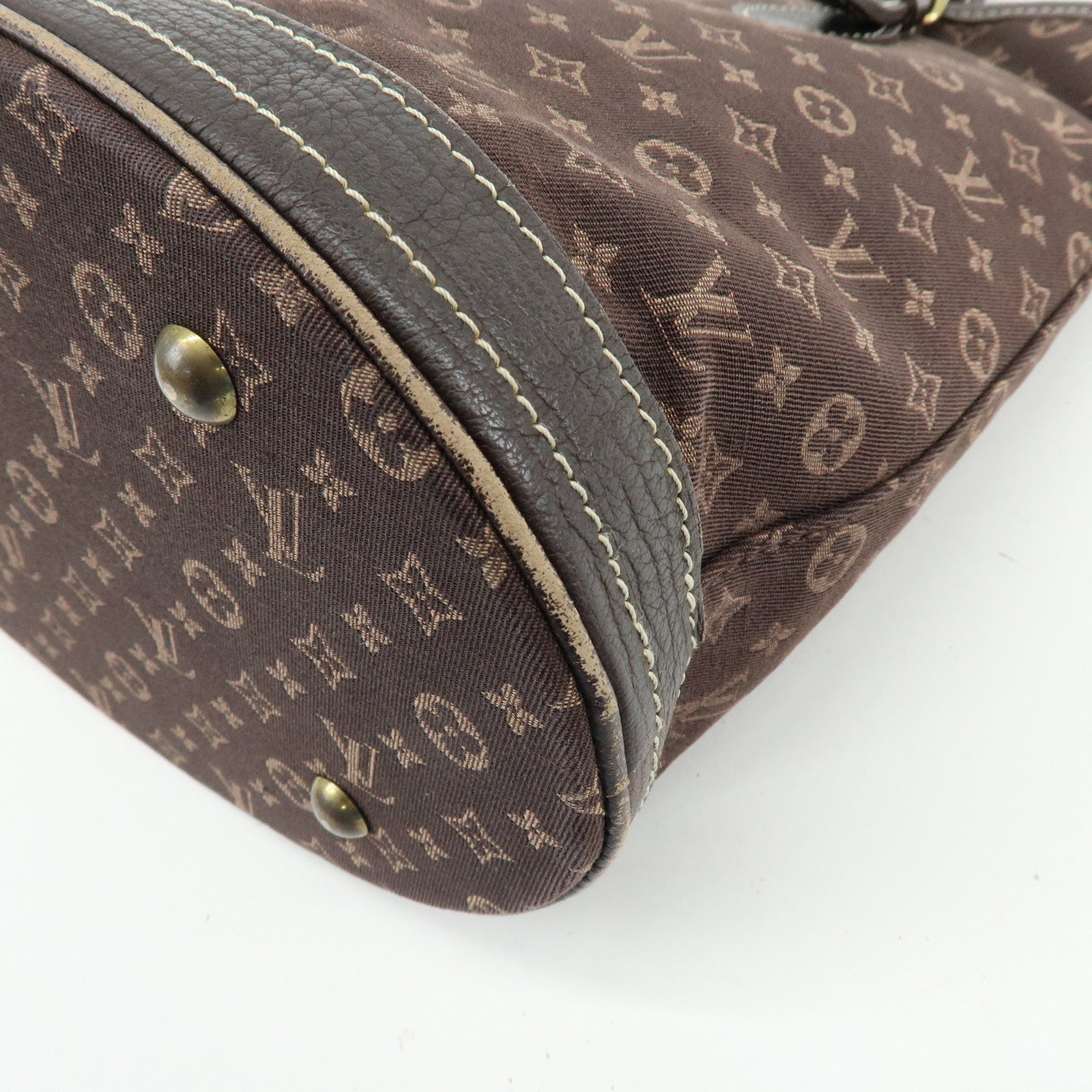 Louis Vuitton Monogram Mini Lin Bucket PM Tote Bag Ebene M95226