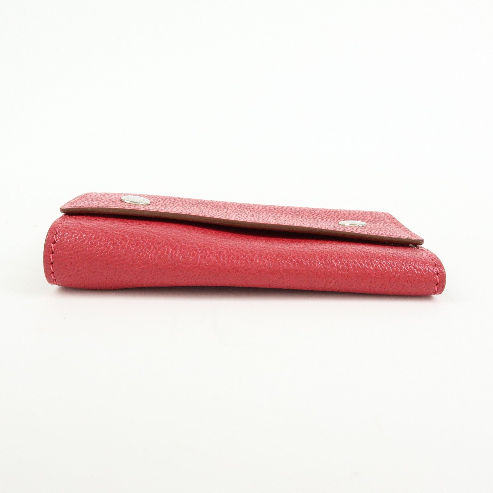 HERMES Sellier Etui Cles 4 Chevre Leather Key Case Key Holder Pink