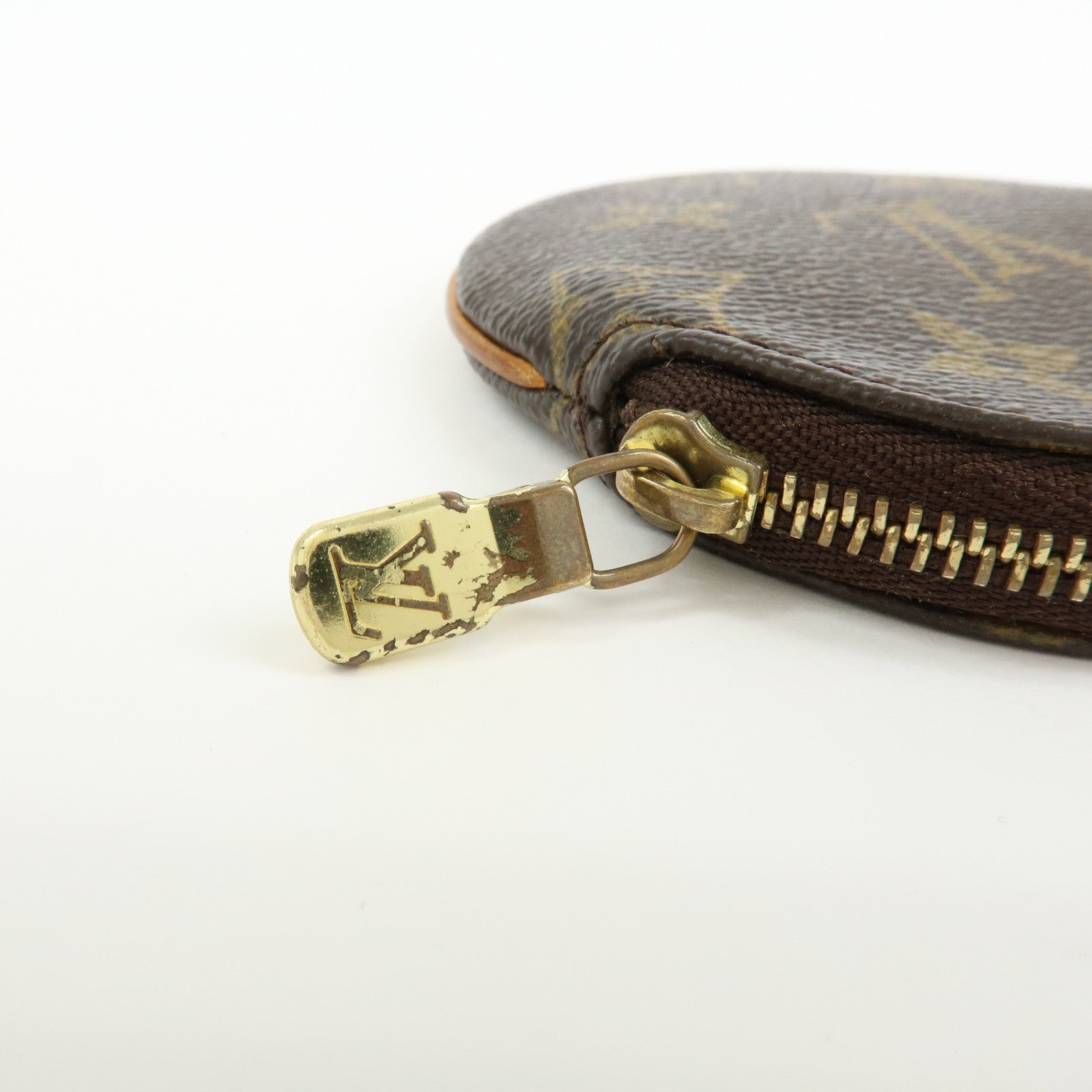 Louis Vuitton Monogram Porte Monnaie Rond Coin Case Brown M61926