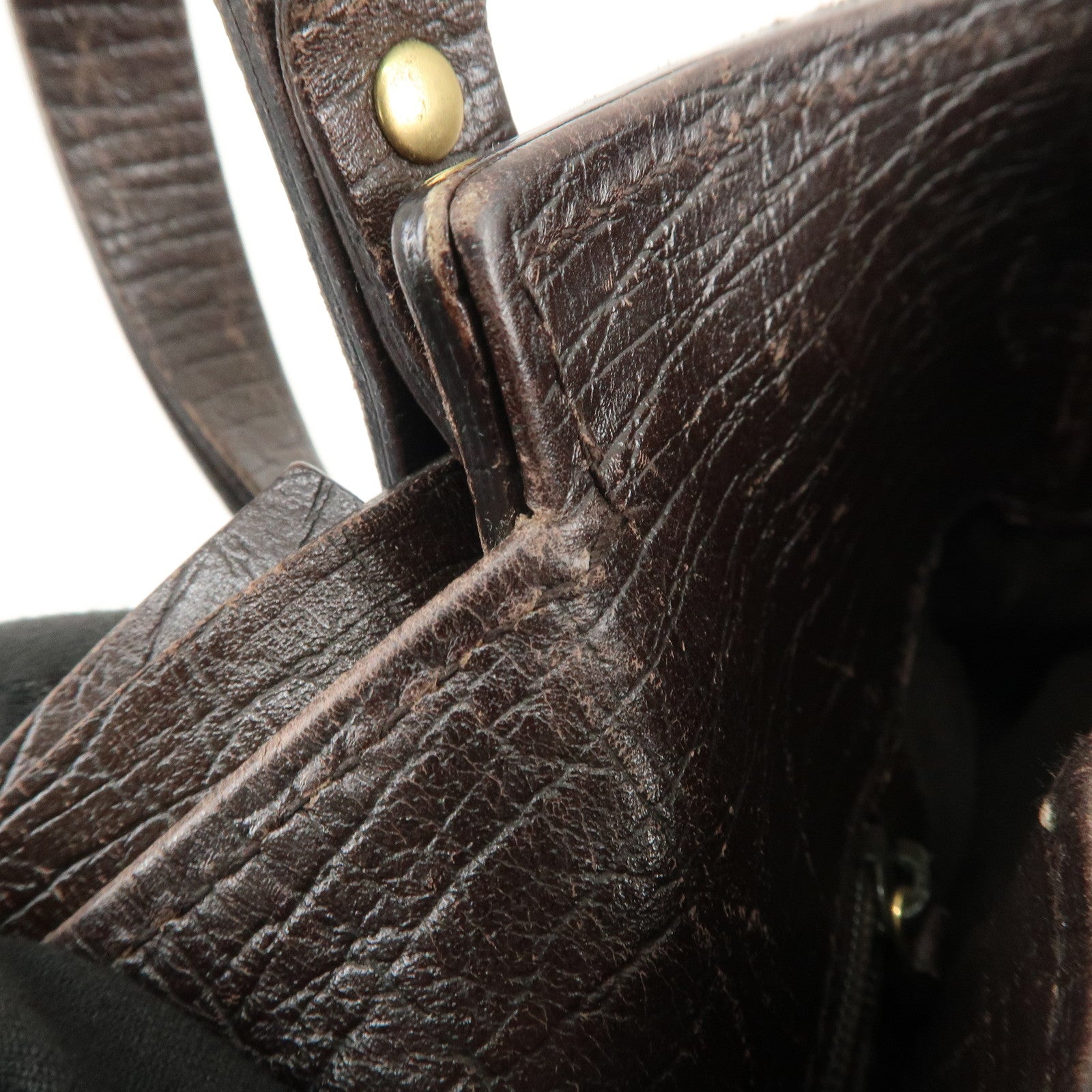 GUCCI GG Monogram Canvas Leather Tote Bag Shoulder Bag Brown 107757