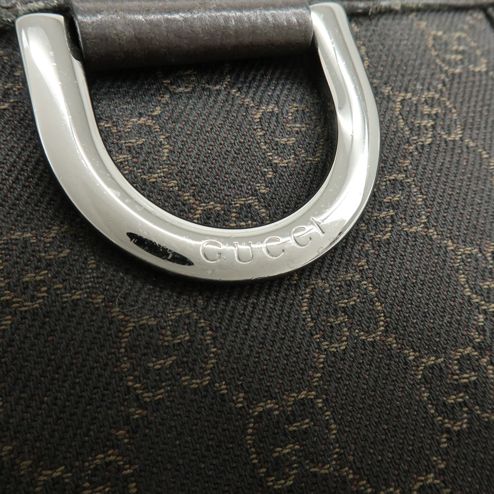 GUCCI Abbey GG Canvas Leather Shoulder Crossbody Bag Brown 265691