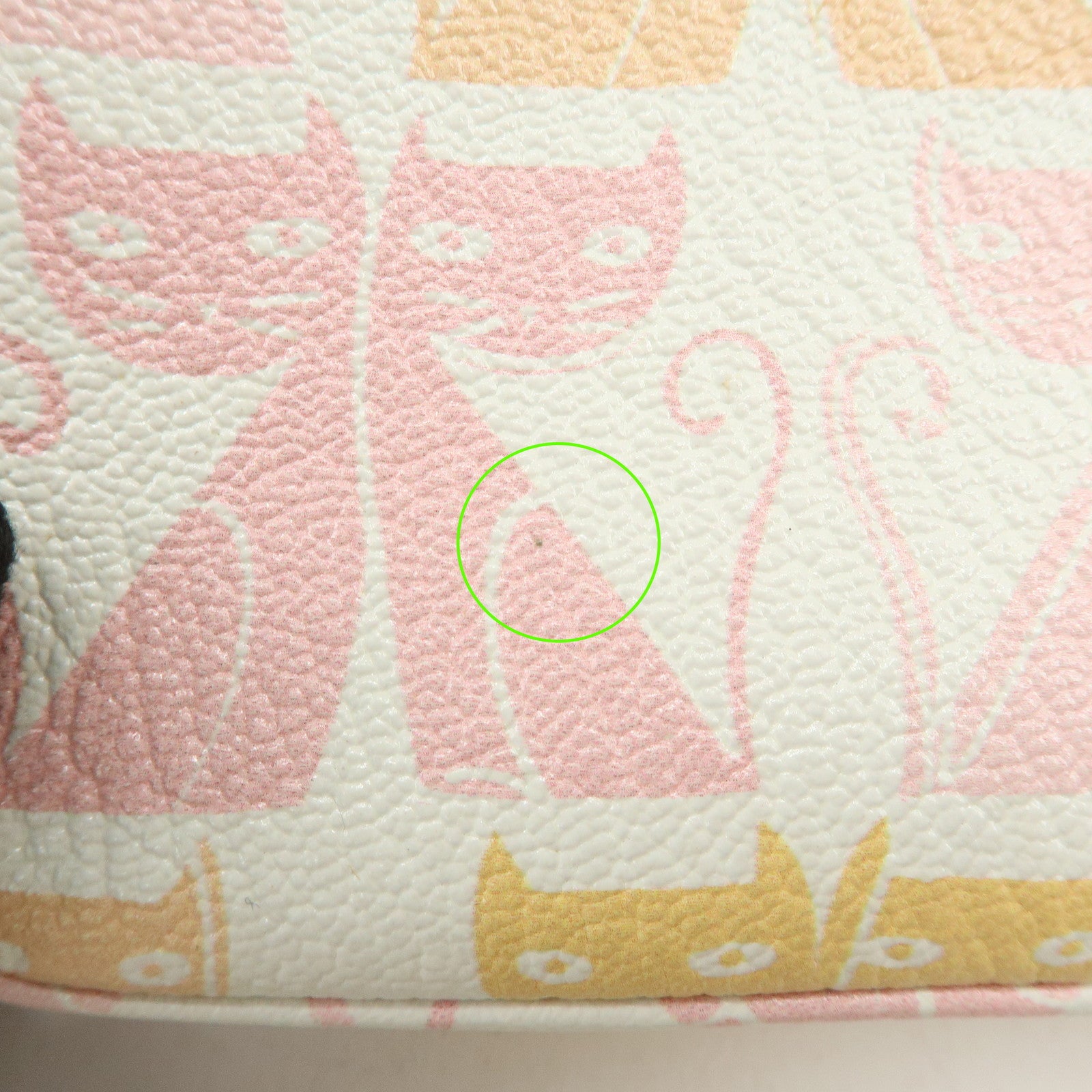 MIU MIU Cat Madras Leather Shoulder Bag Pink Orange White 5NF011