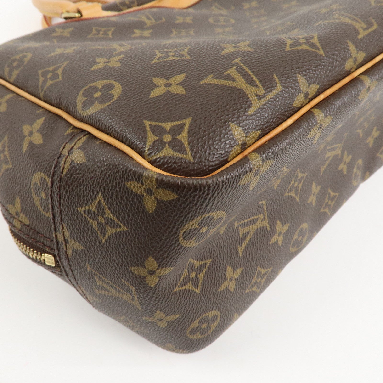 Louis Vuitton Monogram Deauville Hand Bag Brown M47270 Used