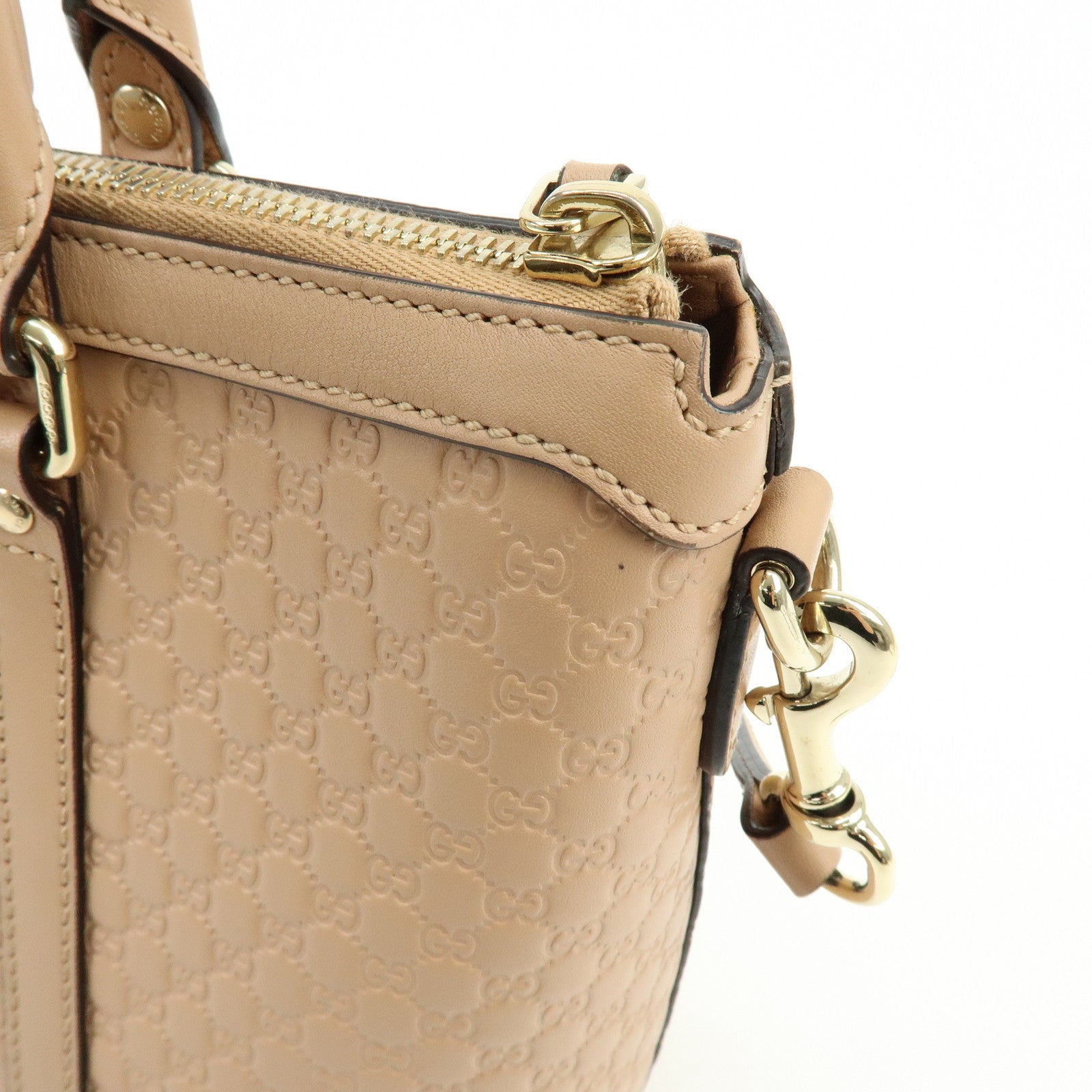 GUCCI Microguccissima Leather 2Way Shoulder Bag Pink Beige 449656