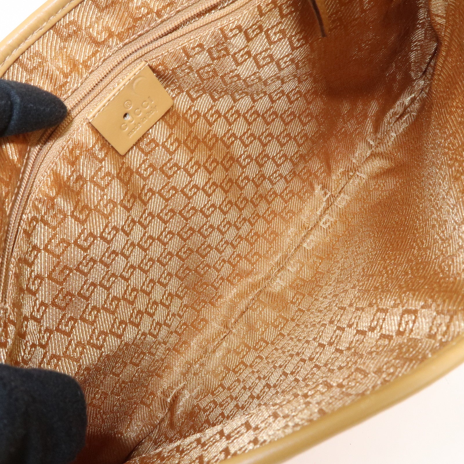 GUCCI Bamboo Suede Leather Shoulder Bag Orange 001・4060・002058
