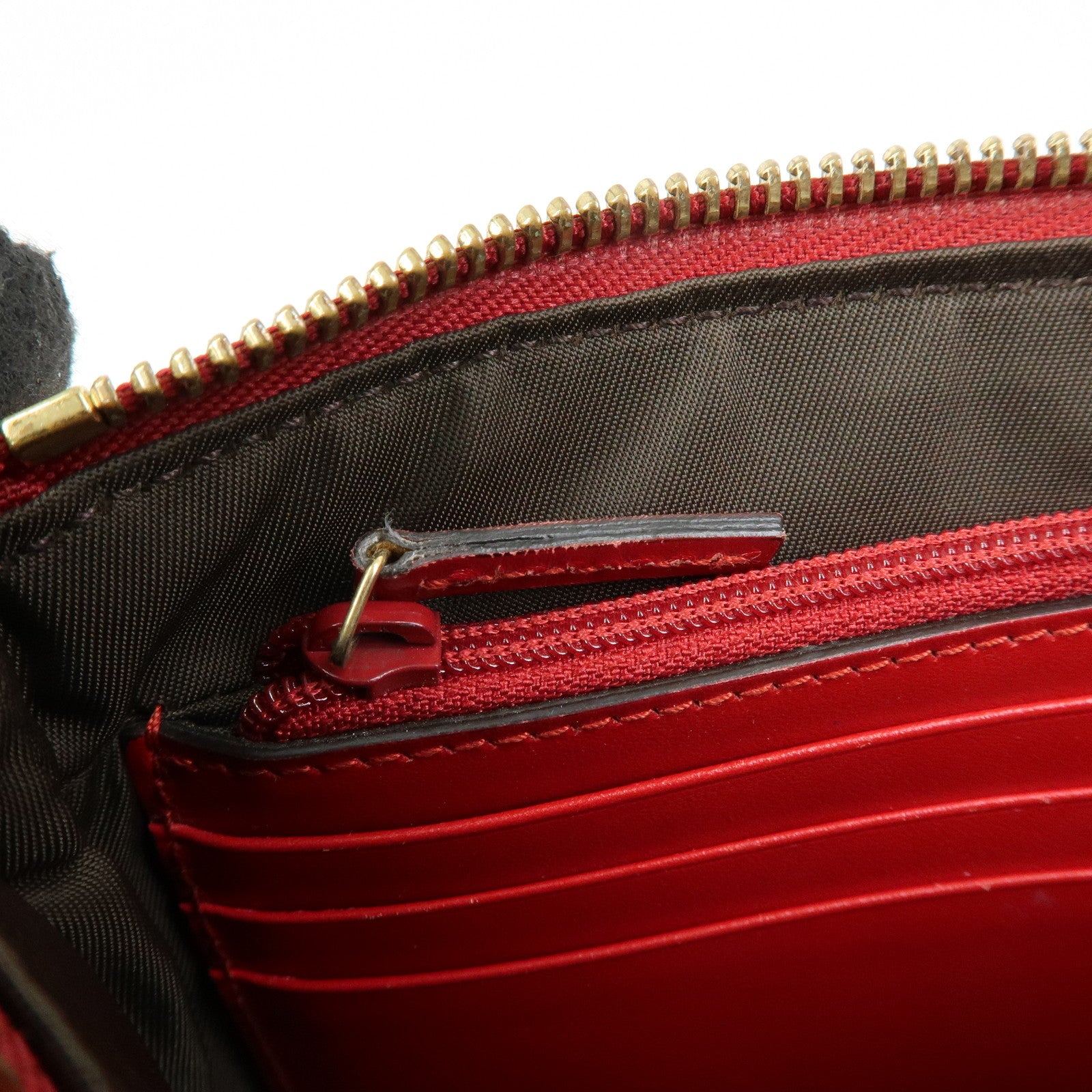 GUCCI Guccissima Leather Chain Shoulder Bag Wallet Red 428449