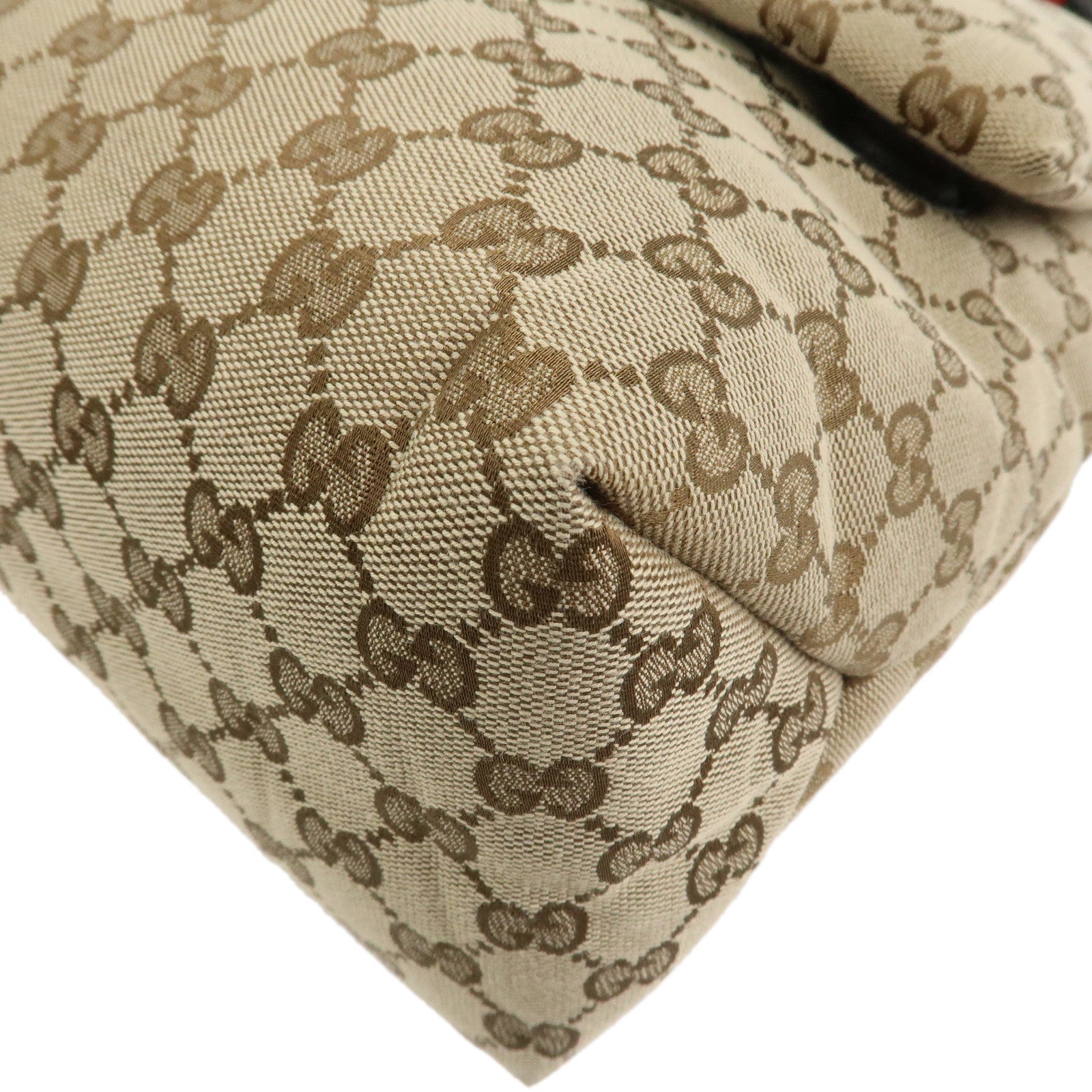 GUCCI Sherry GG Canvas Leather 2Way Bag Shoulder Bag Brown 821616