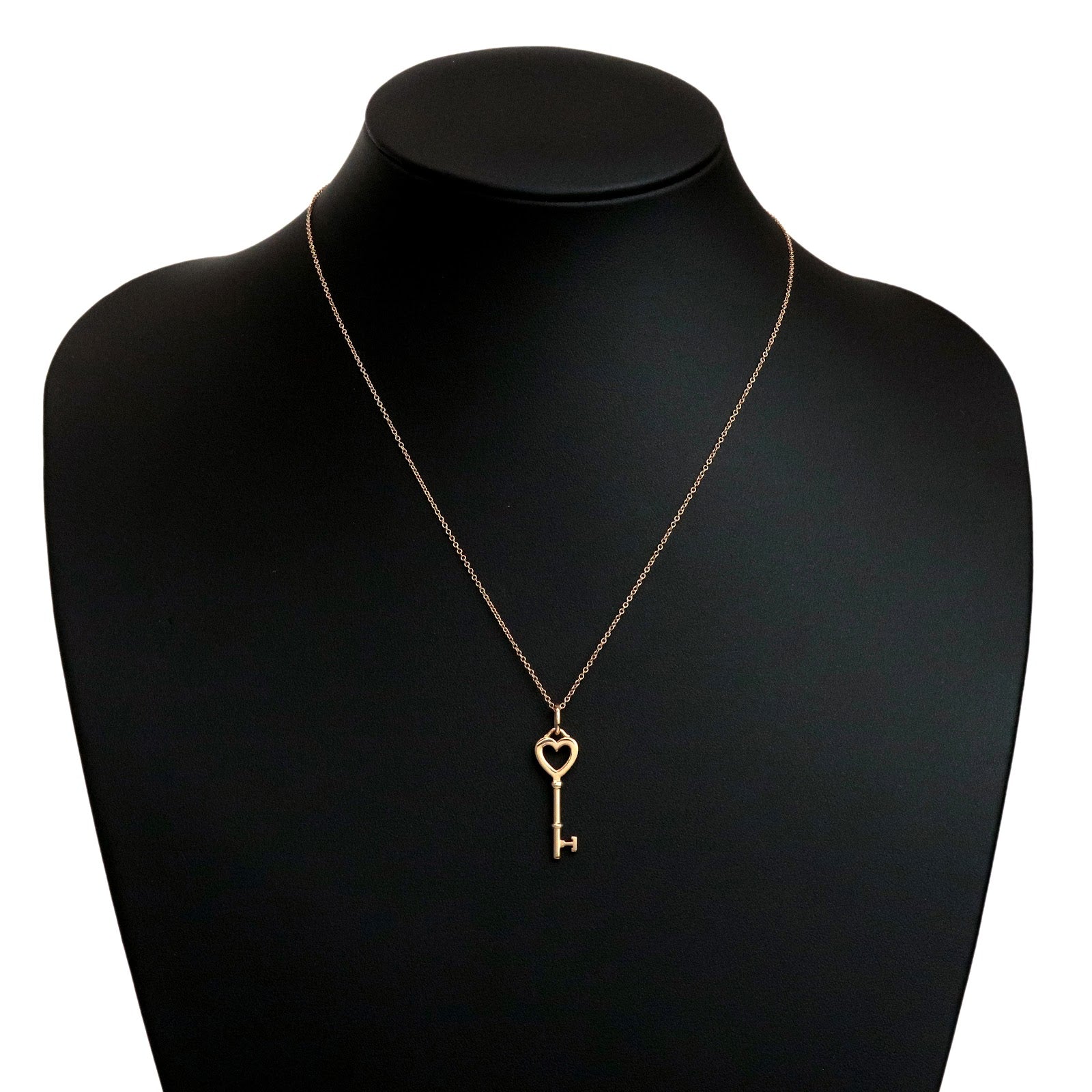 Tiffany&Co. Heart Key Necklace K18YG 750YG Yellow Gold
