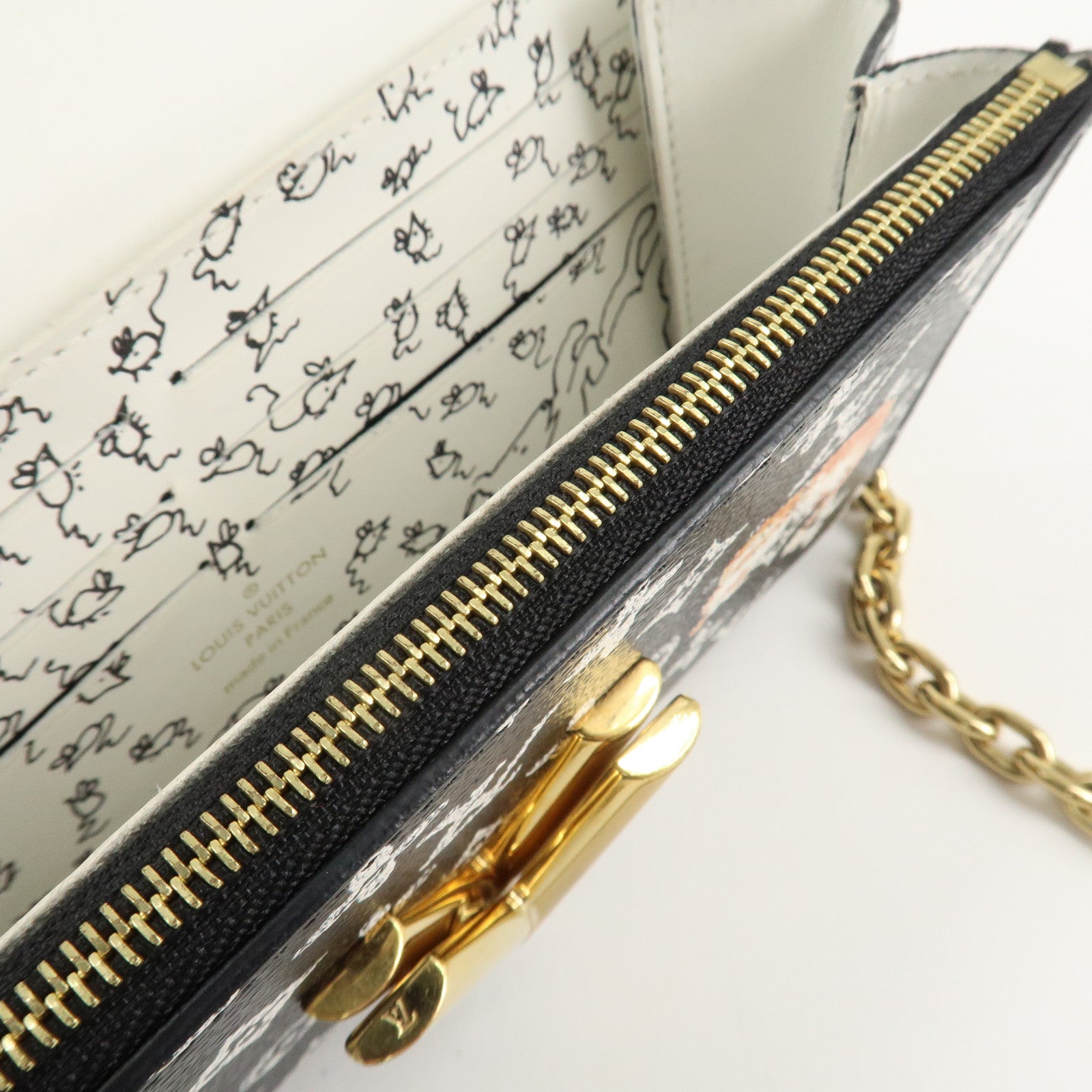Louis Vuitton Catgram Portefeuille Chain Wallet Bag M63888 Used