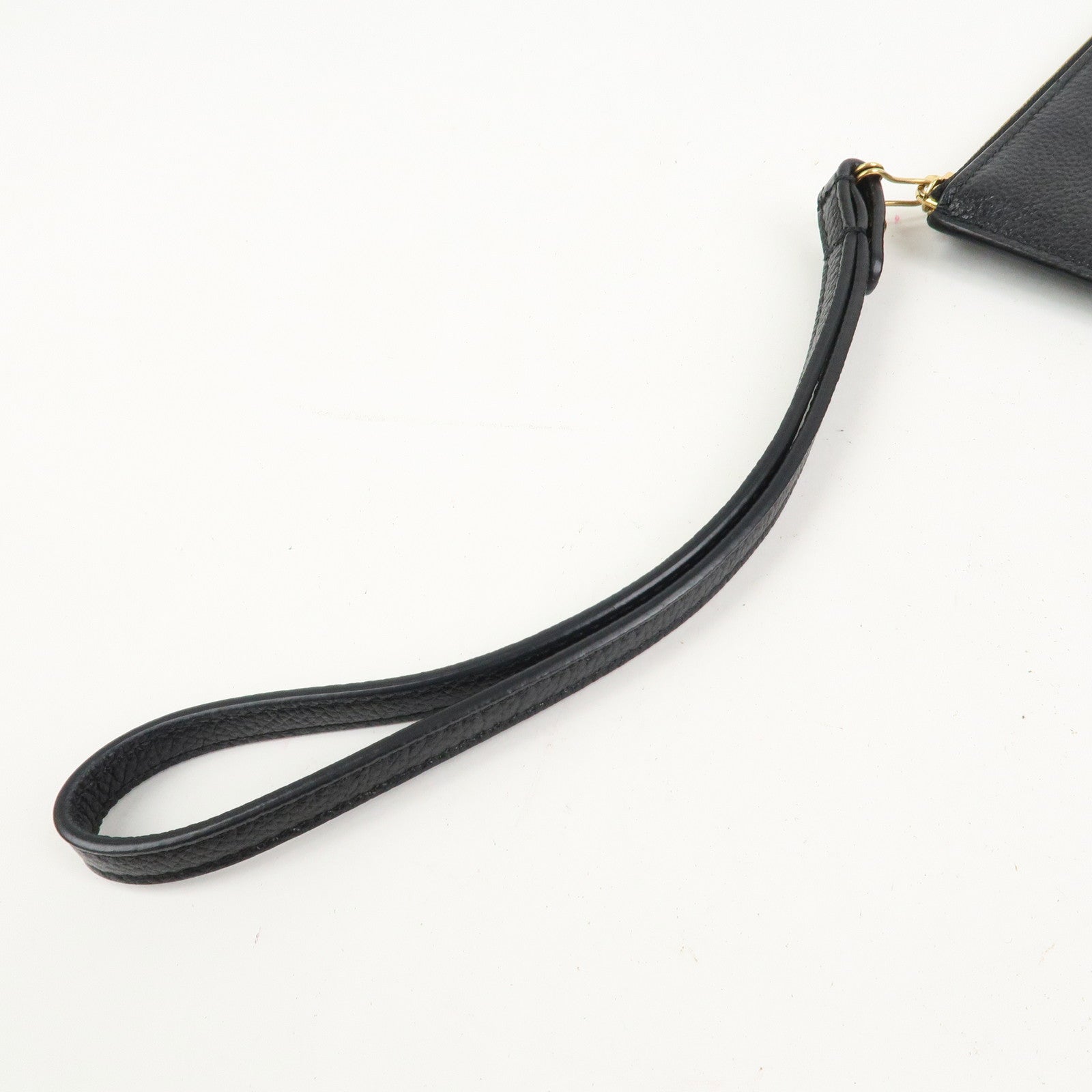 BALENCIAGA Everyday Leather Clutch Bag Flat Pouch Black 655605