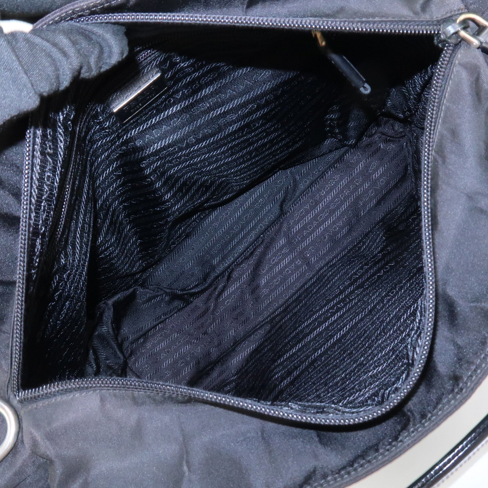 PRADA Nylon Patent Leather 2Way Bag Shoulder Bag Black BN1106