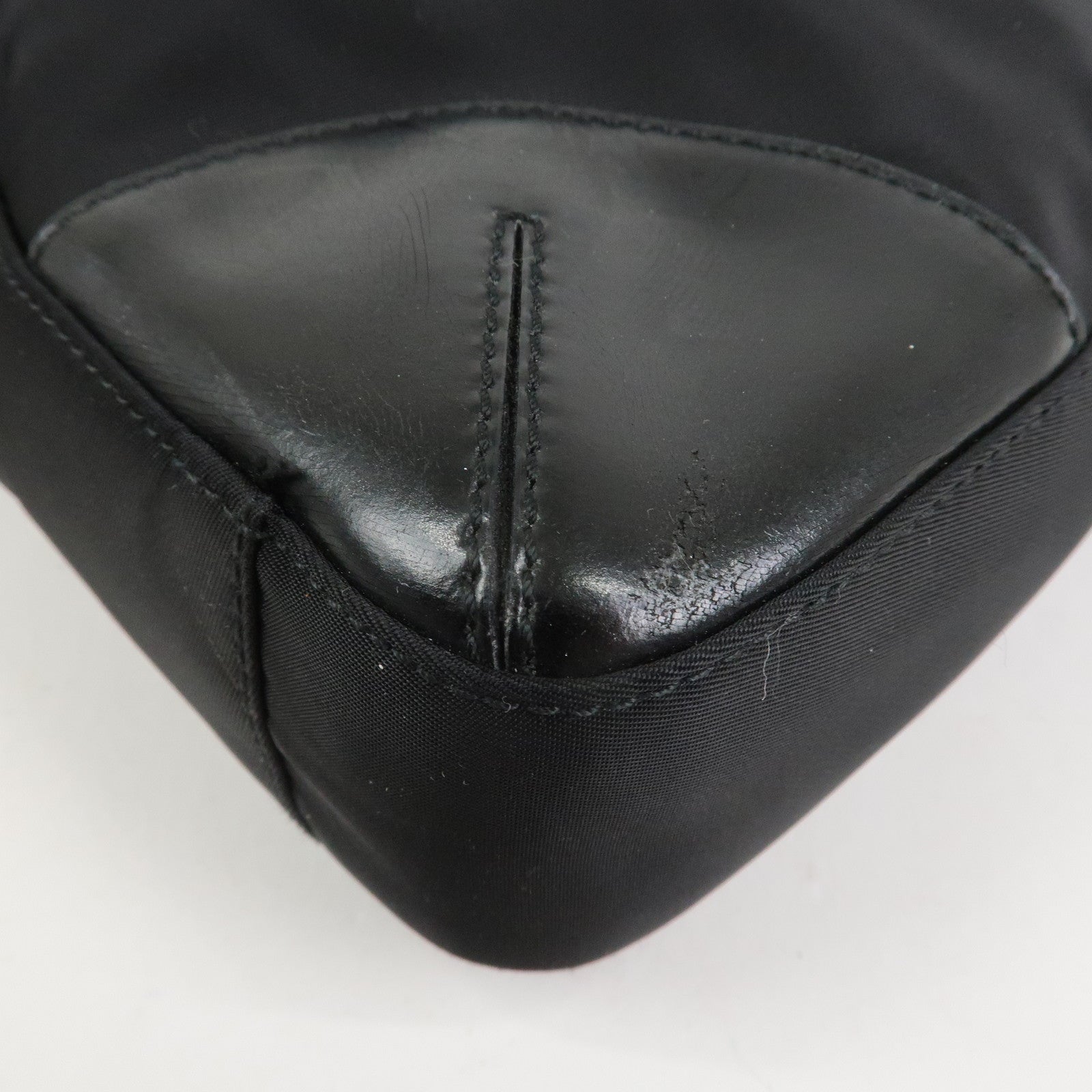 PRADA Triangle Logo Nylon Tote Bag Shoulder Bag Black