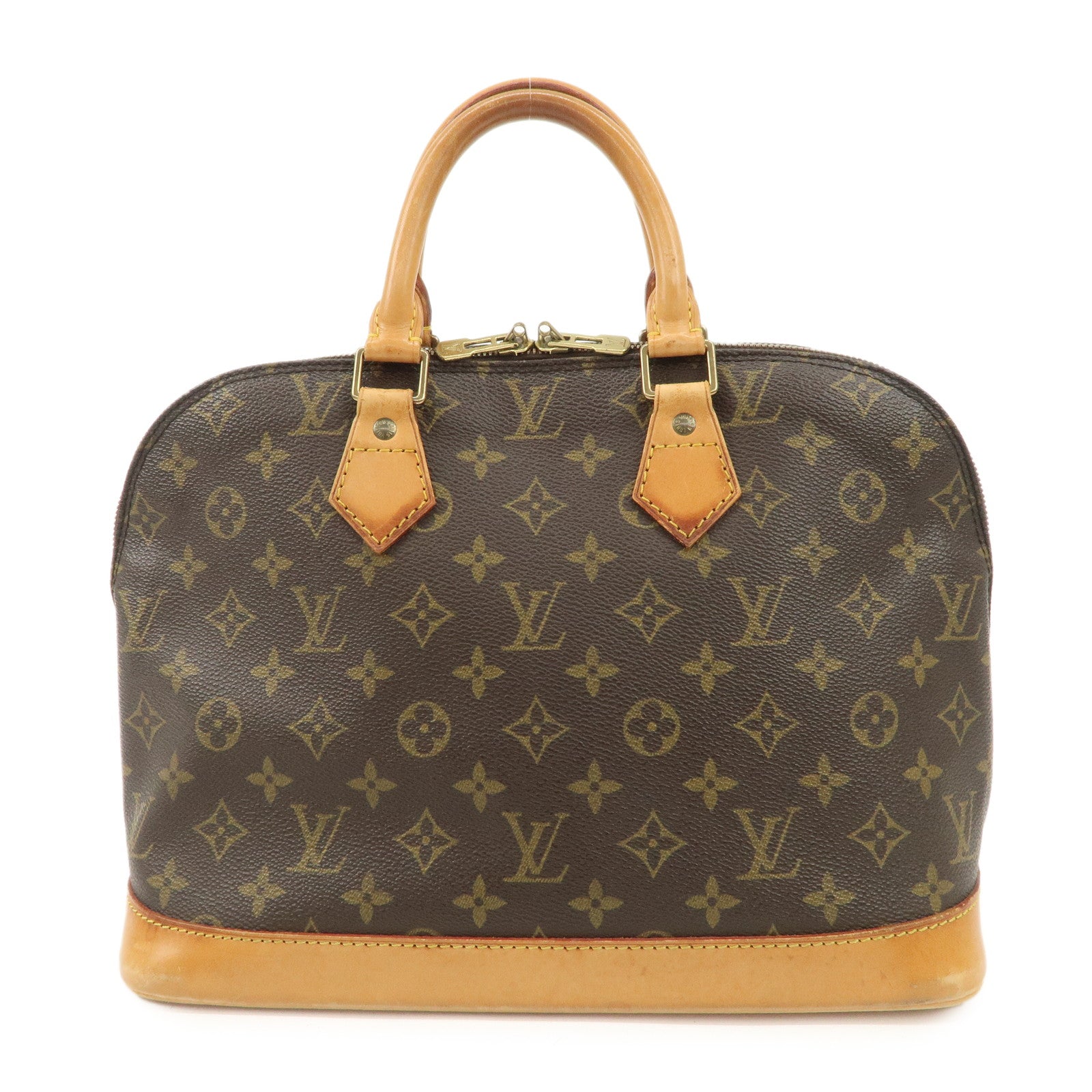 Louis Vuitton Monogram Canvas Alma Hand Bag Brown M51130 Used