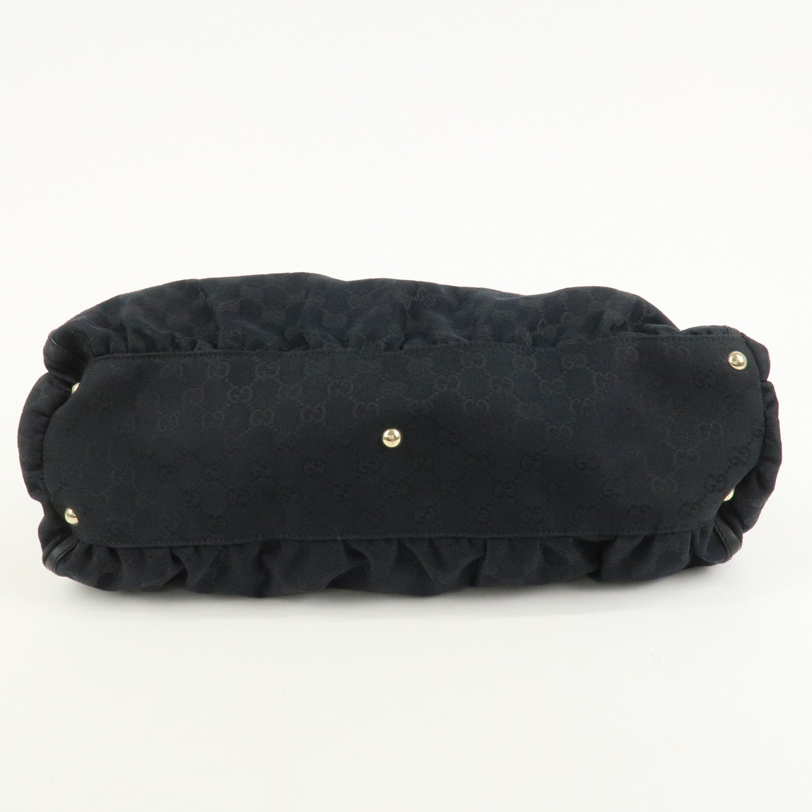 GUCCI Abbey GG Canvas Leather Shoulder Bag Hand Bag Black 189835