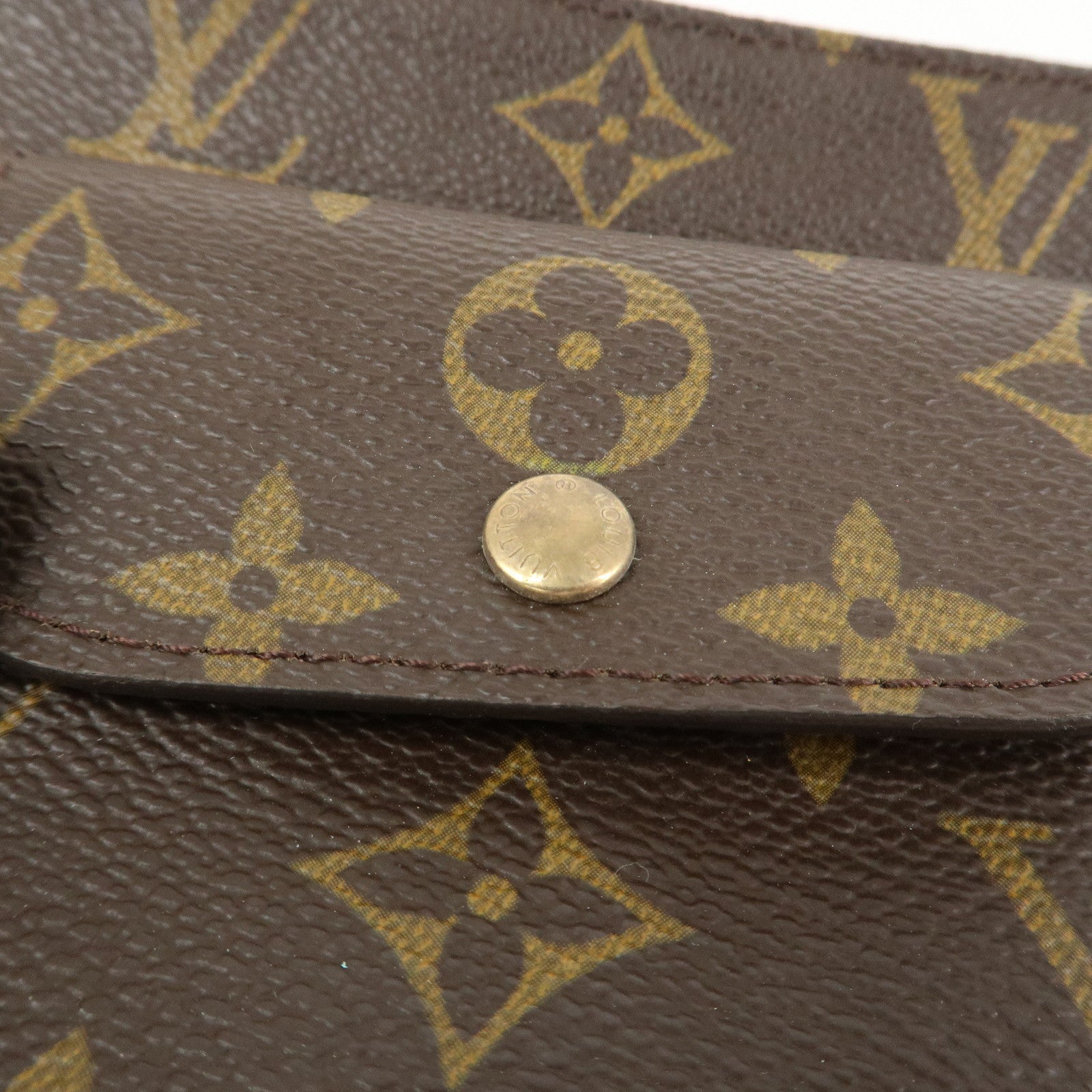 Louis Vuitton Monogram Partition Pouch Wristlet Bag Brown M51901