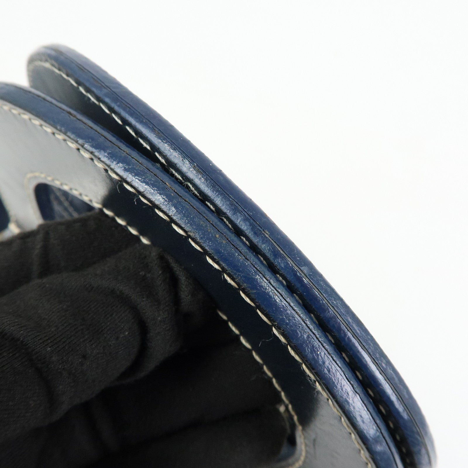 FENDI Canvas Leather Tote Bag Hand Bag Navy