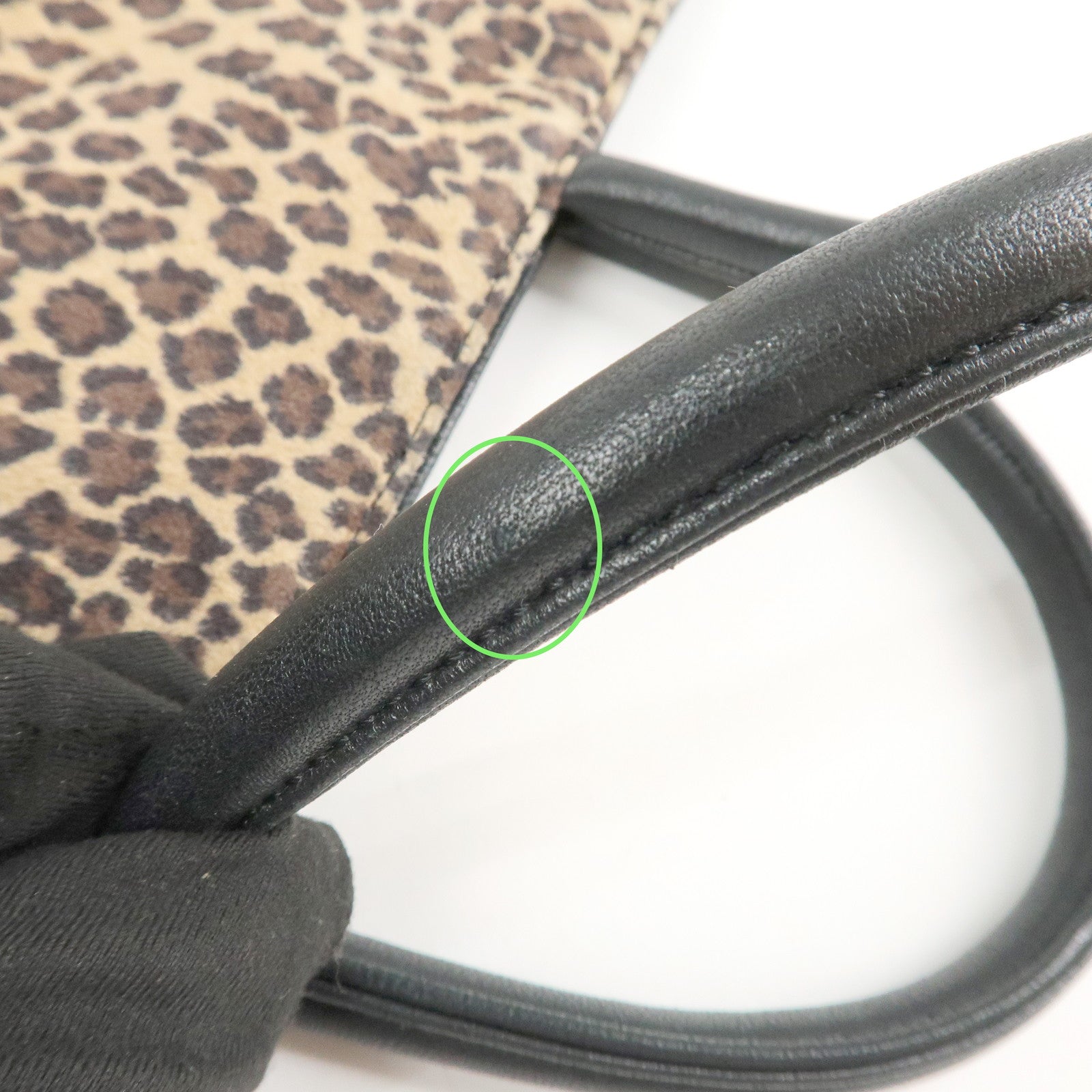 LOEWE Anagram Leather Tote Bag Leopard Black