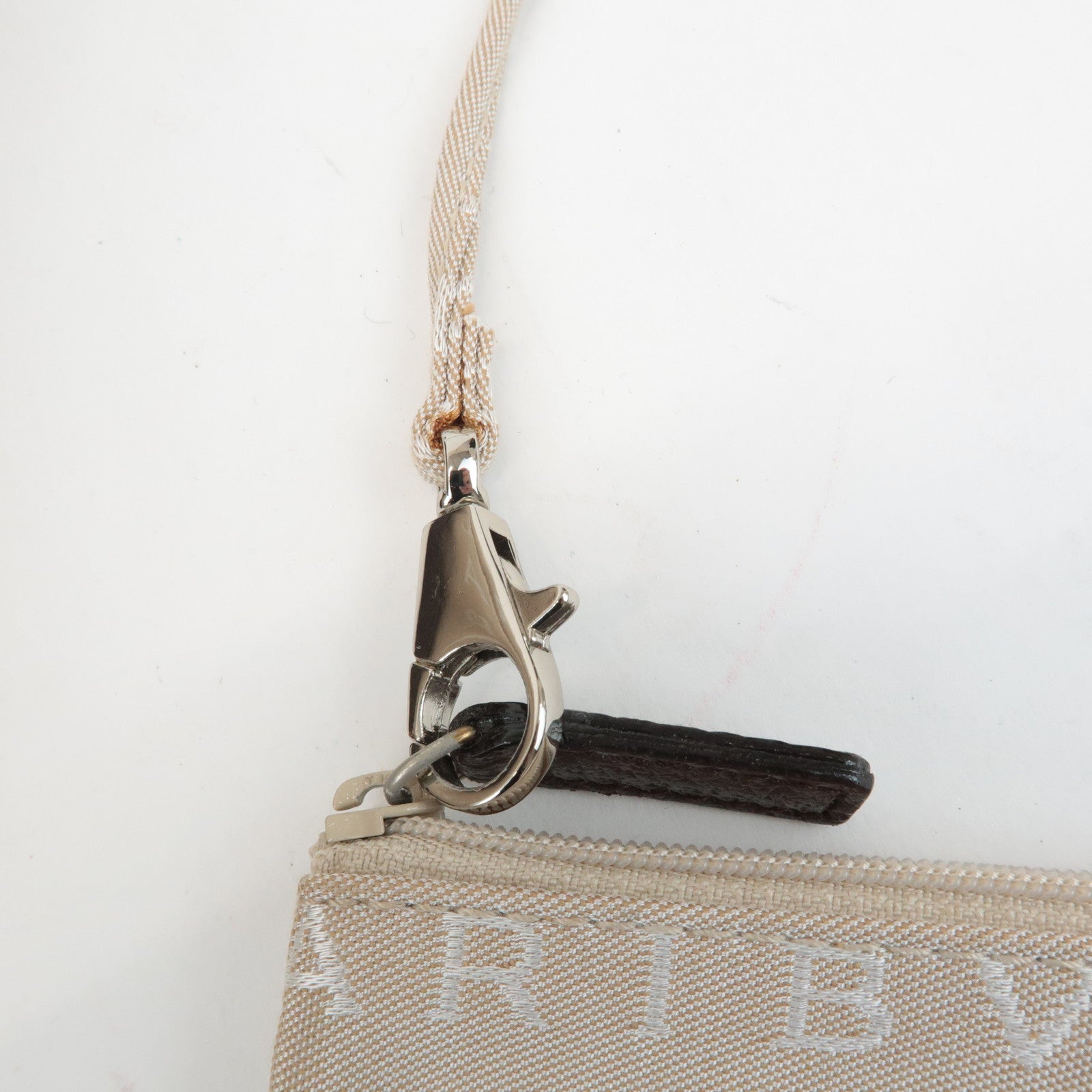 BVLGARI Logomania Canvas Leather Tote Bag Shoulder Bag Beige Dark Brown Used