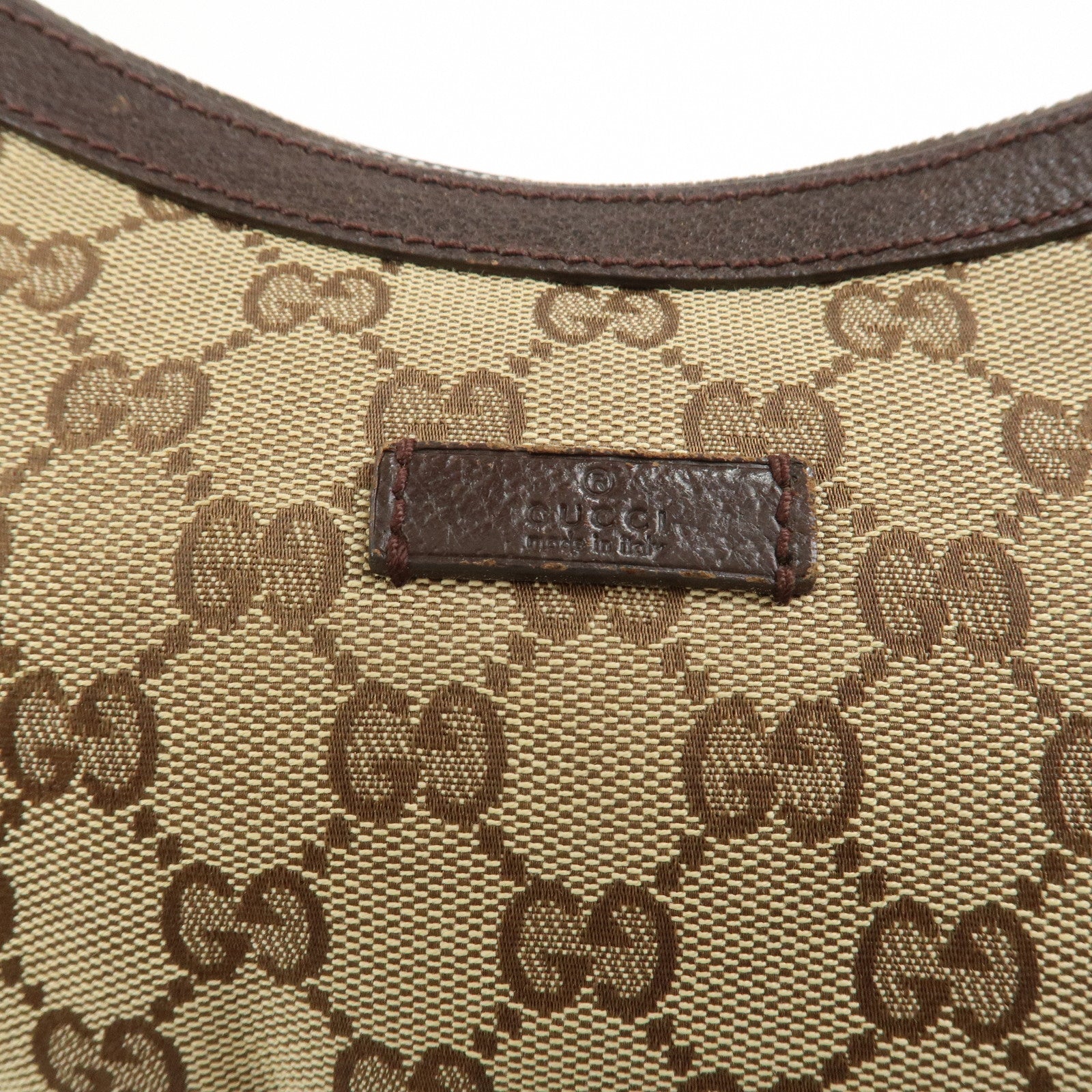 GUCCI Sherry GG Canvas Leather Shoulder Bag Beige Brown 181092