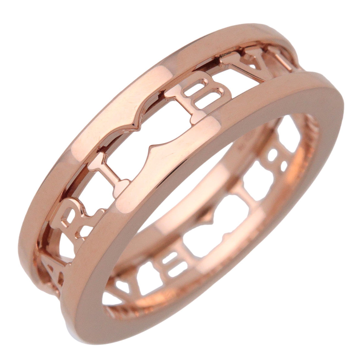 BVLGARI B-Zero1 Spiral Logo Ring K18 750PG Rose Gold #52 US6 EU52