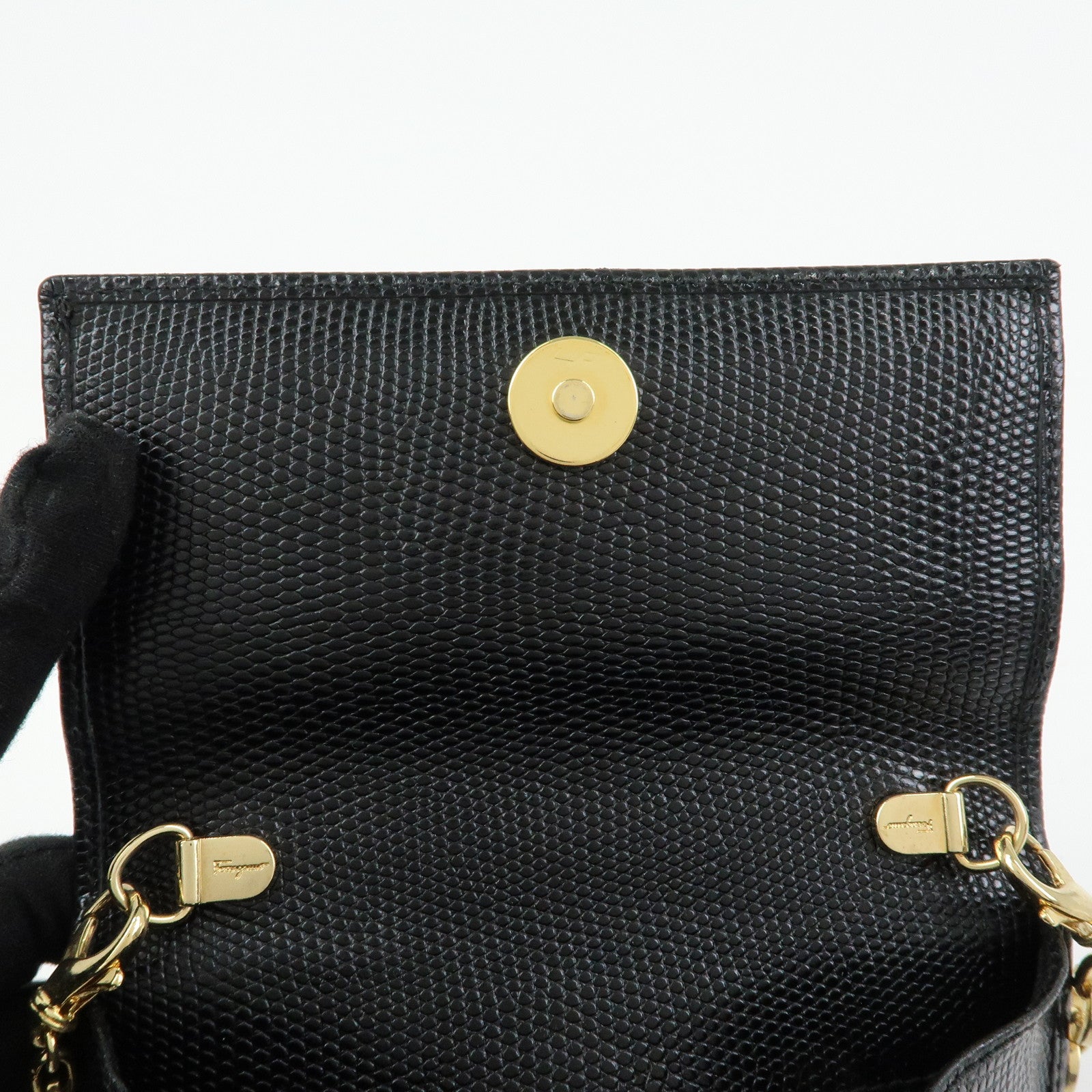 Ferragamo Vara Ribbon Embossed Leather 3Way Bag Chain Shoulder Bag