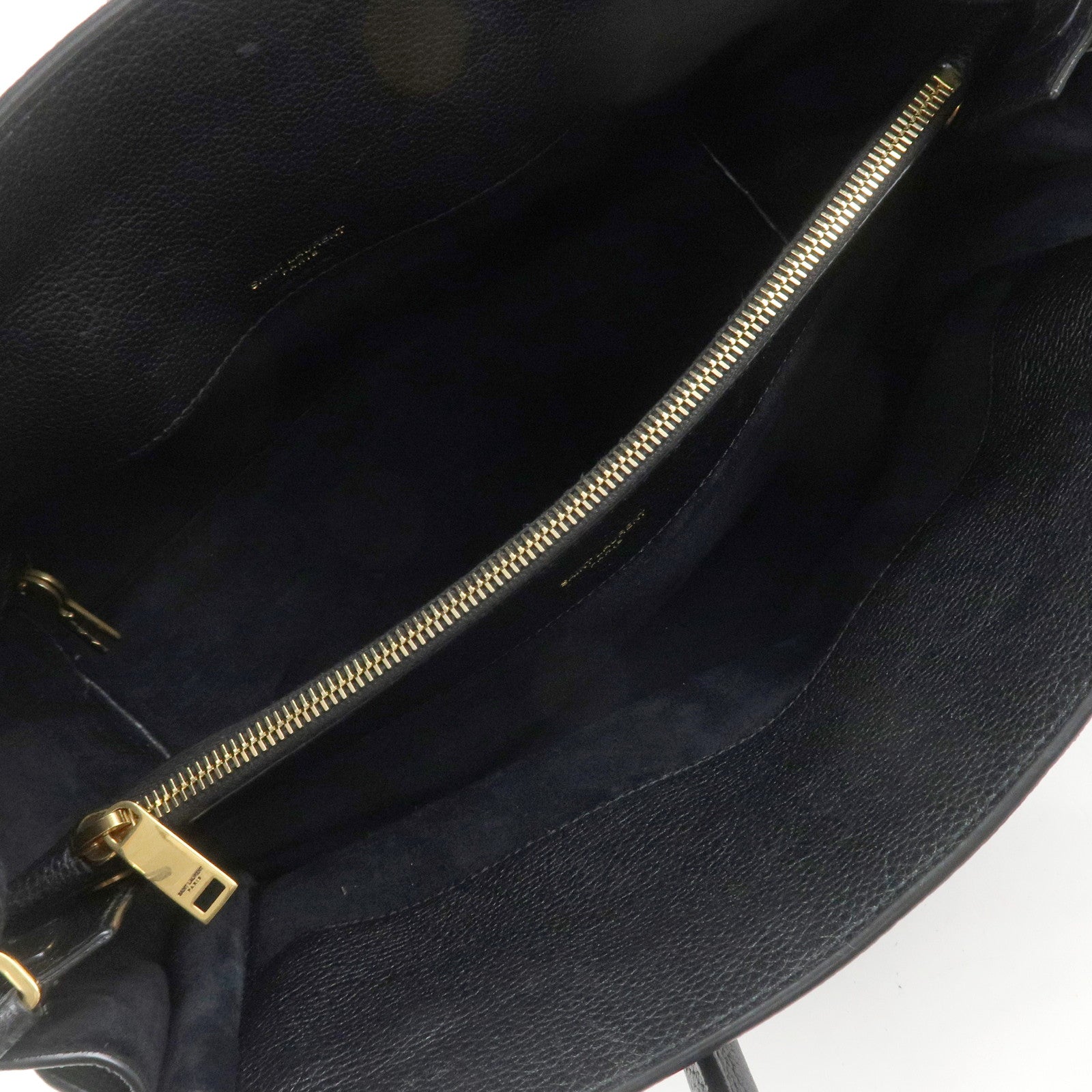 SAINT LAURENT PARIS Grain Calf Leather 2Way Bag Black 717447