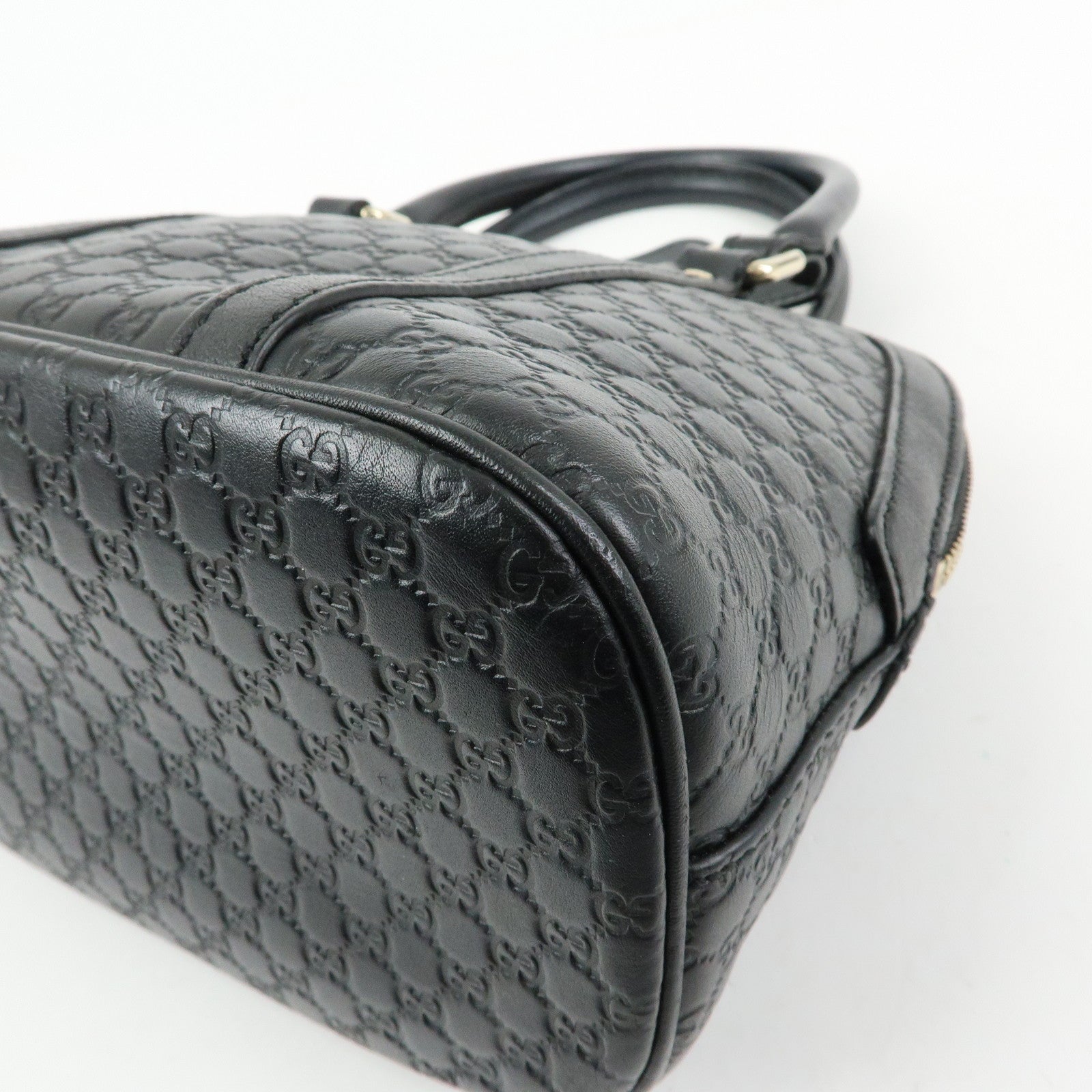 GUCCI Microguccissima Leather 2Way Bag Hand Bag Black 449654