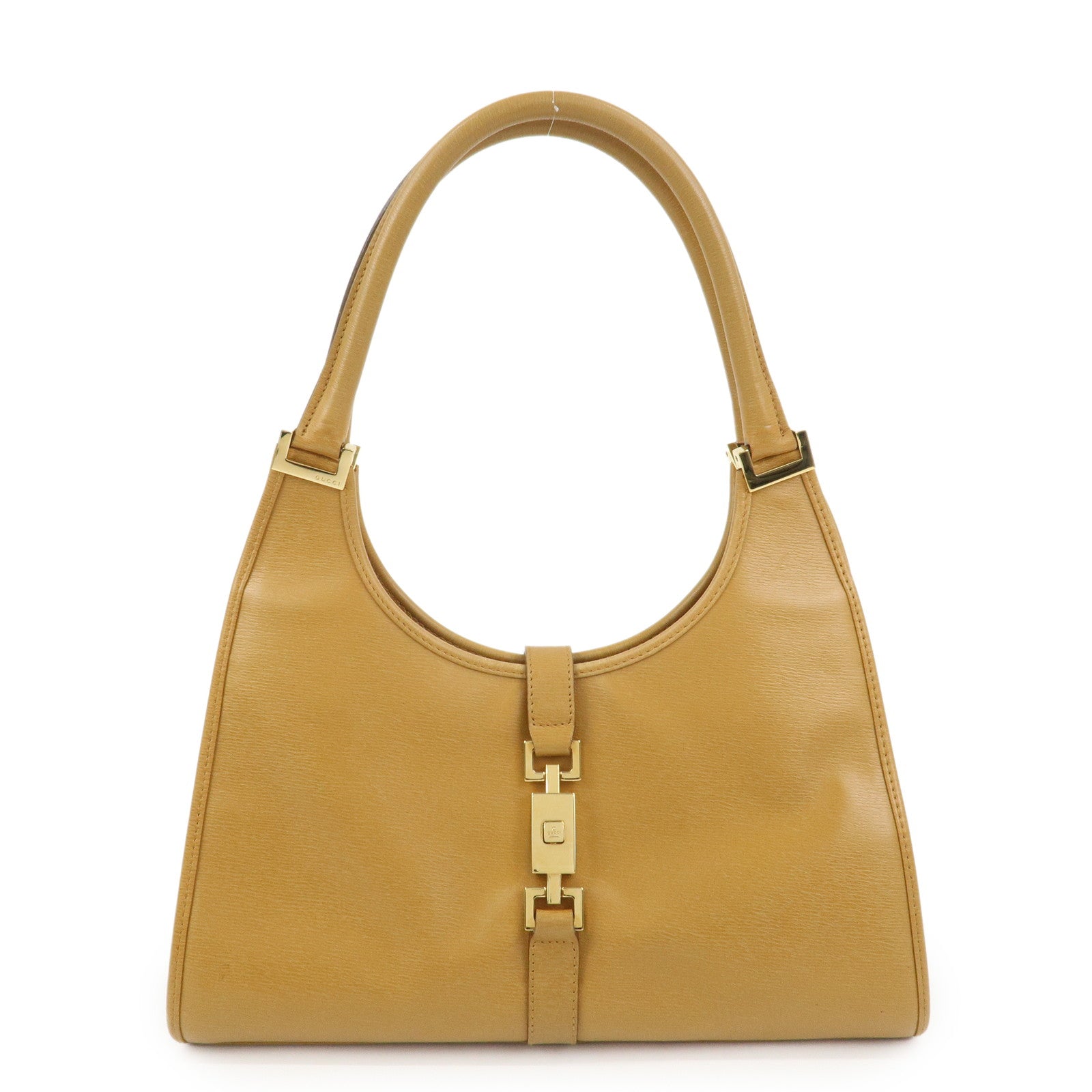 GUCCI Jackie Logo Leather Shoulder Bag Hand Bag Brown 002・1067