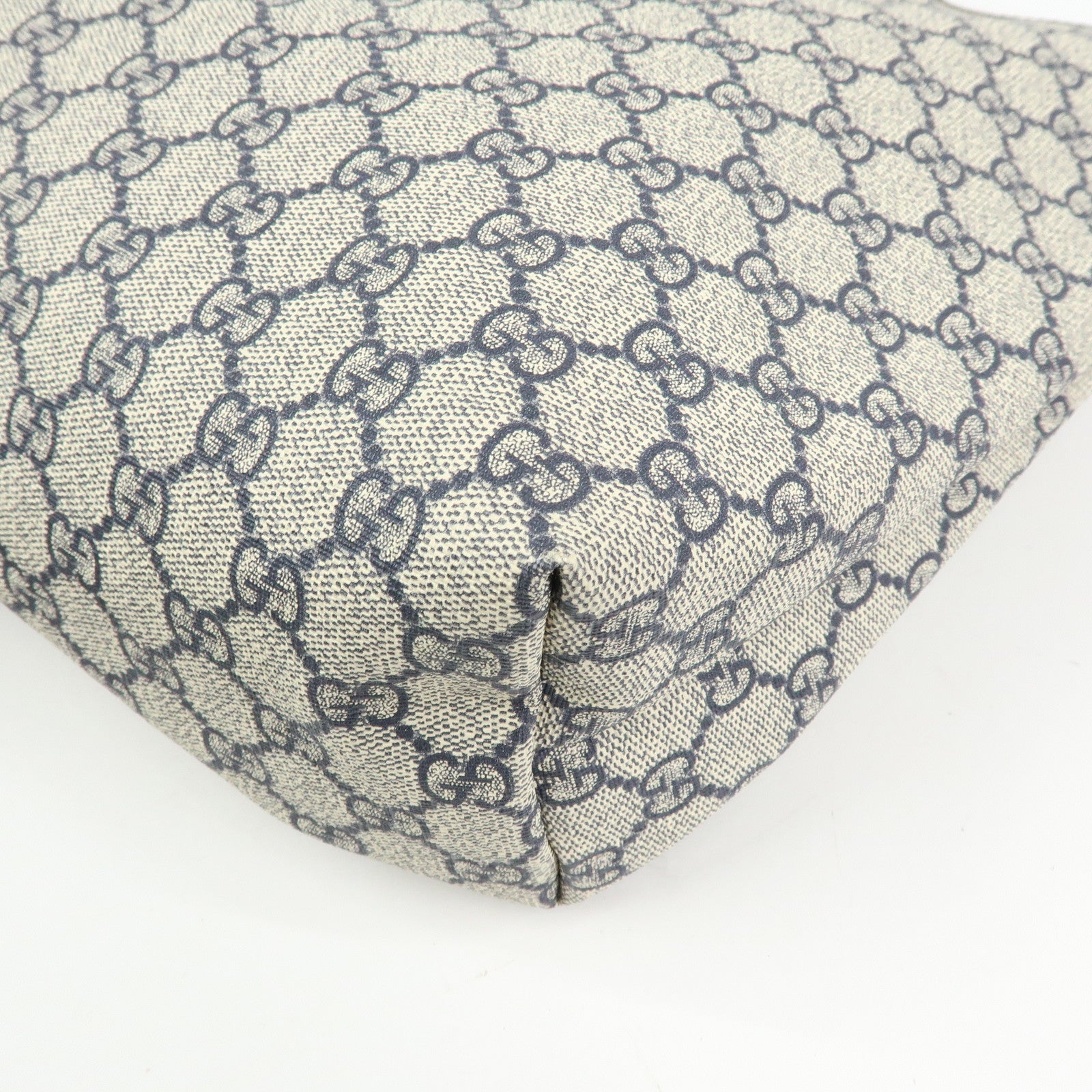 GUCCI Sherry GG Supreme PVC Leather Tote Bag Navy Black 211134