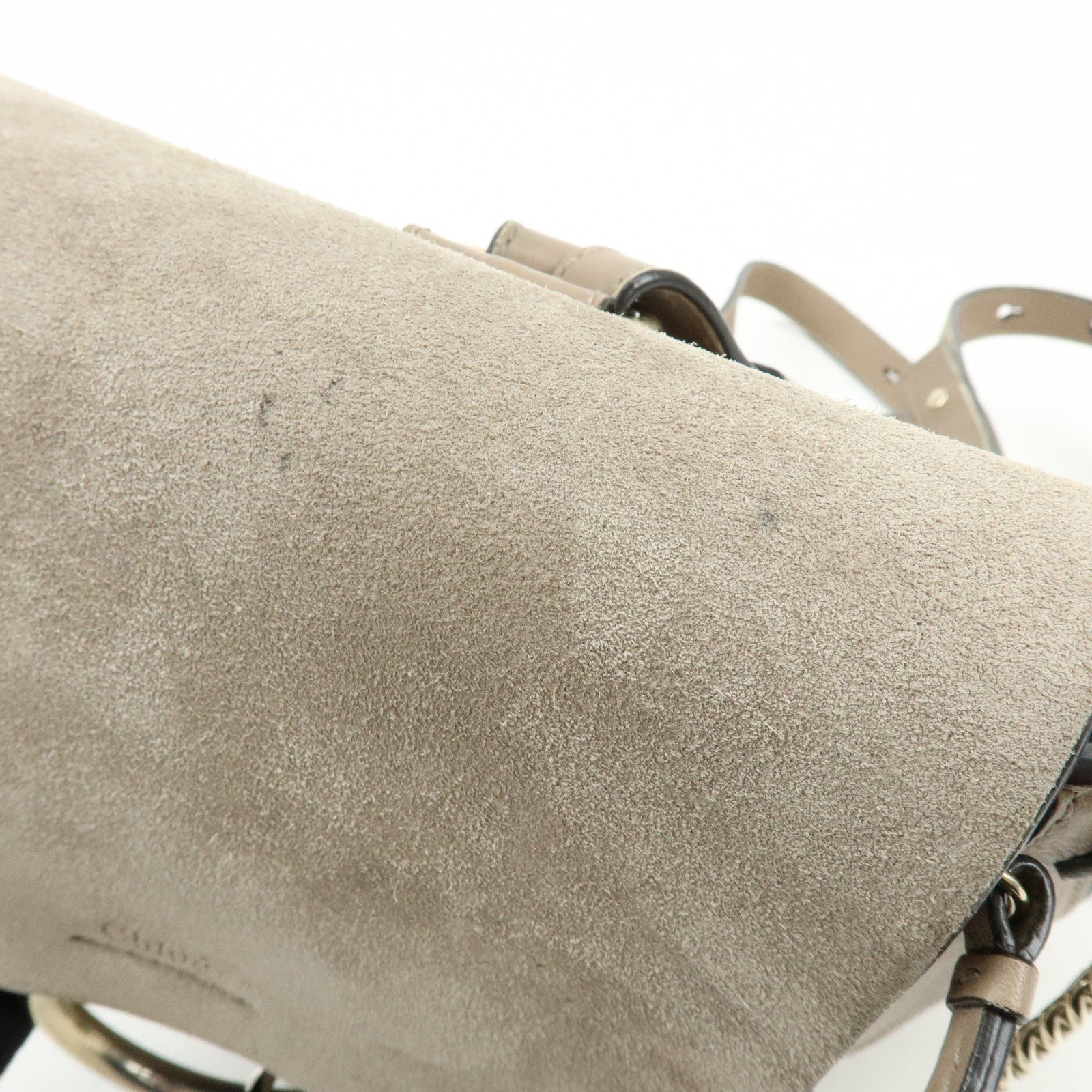 Chloe Faye Suede Leather Backpack Rucksack Greige