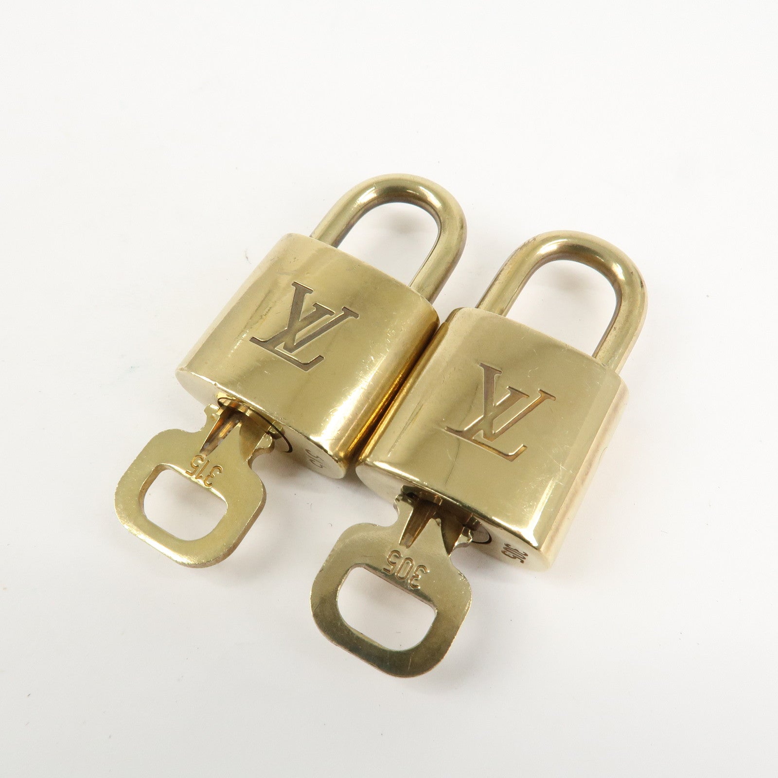 Louis Vuitton Set of 10 Lock & Key Cadena Key Lock Metal Gold Used