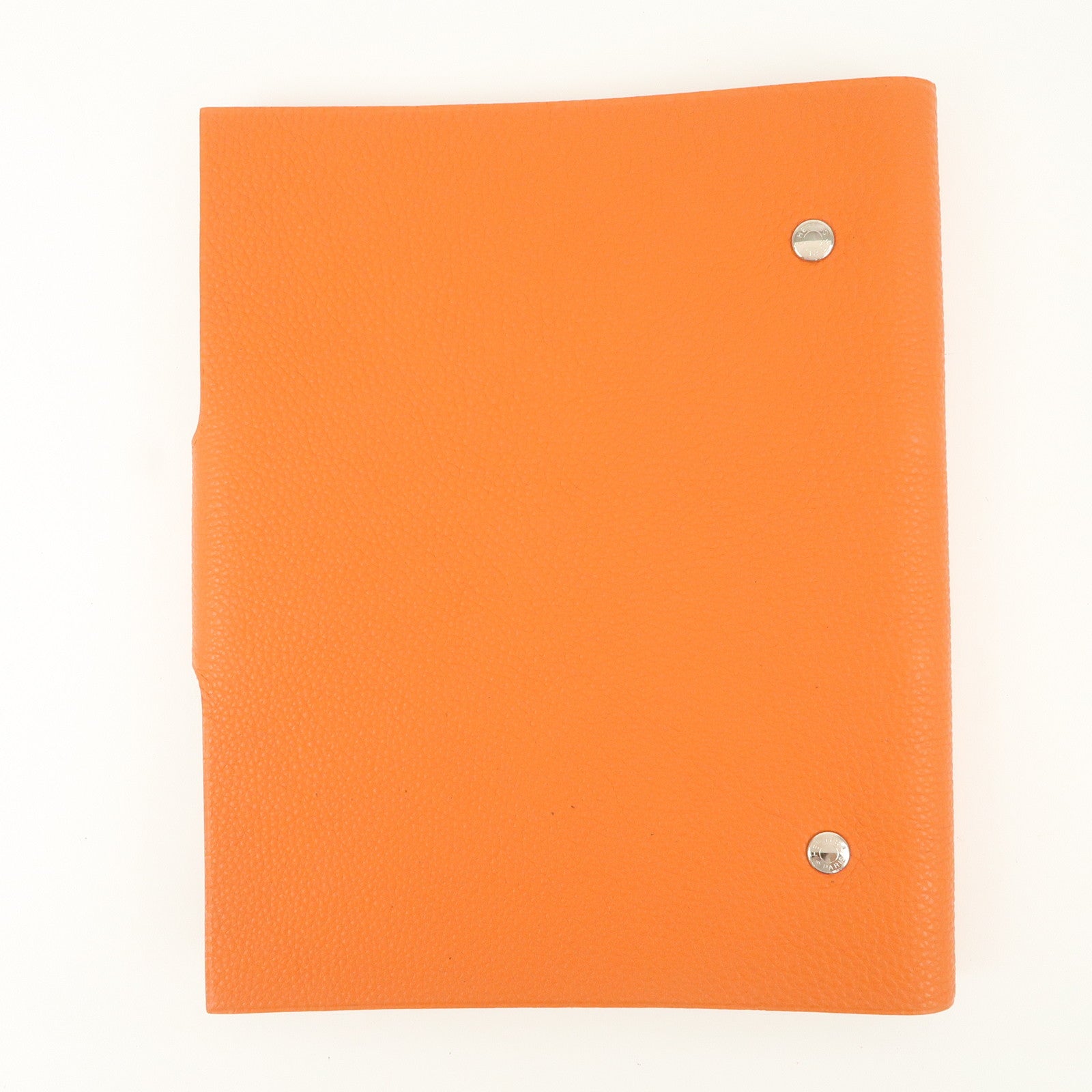 HERMES Togo Leather Ulysse MM □J Stamped Notebook Cover Potiron Orang